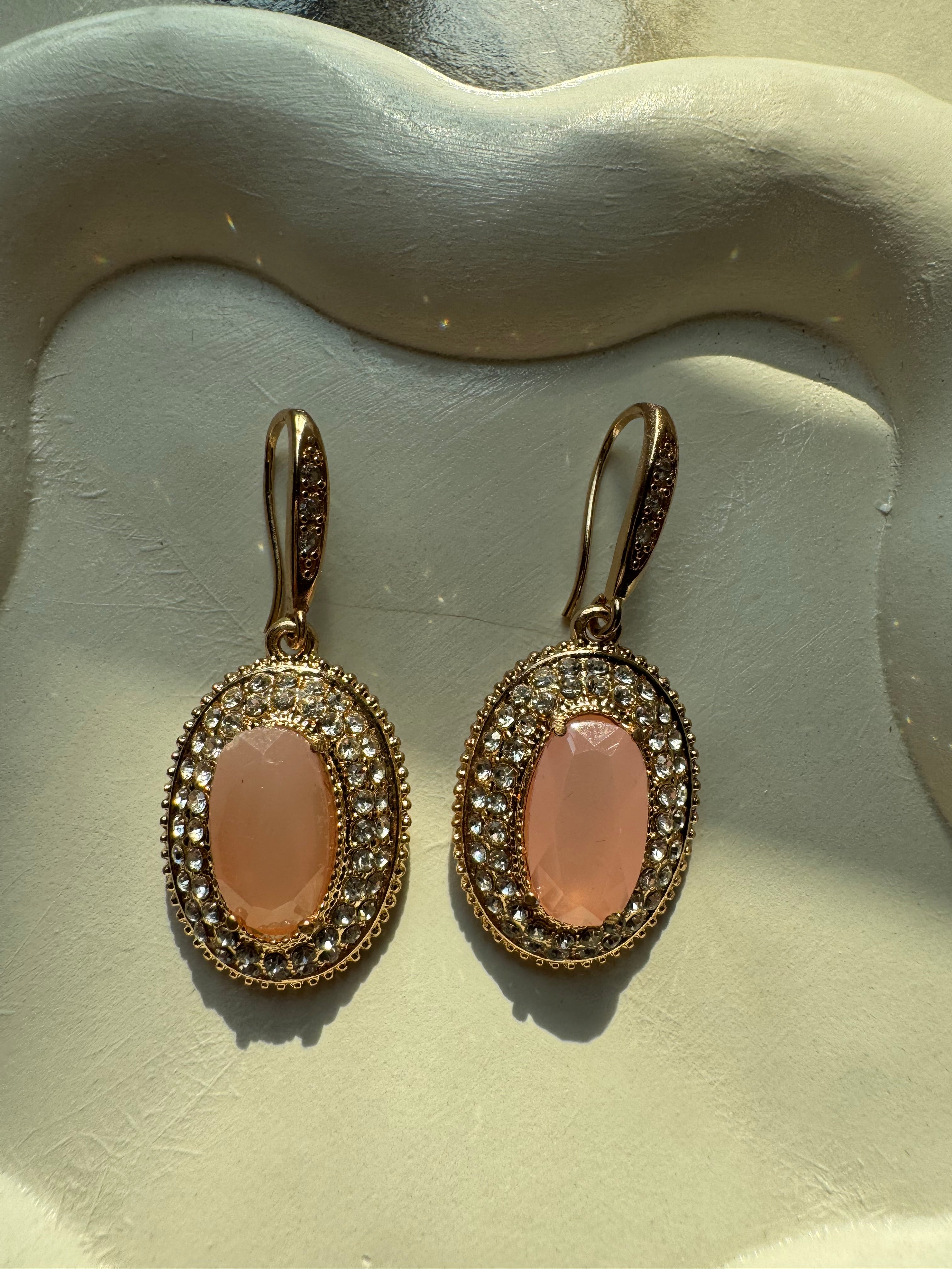 Peach Diamond Earrings