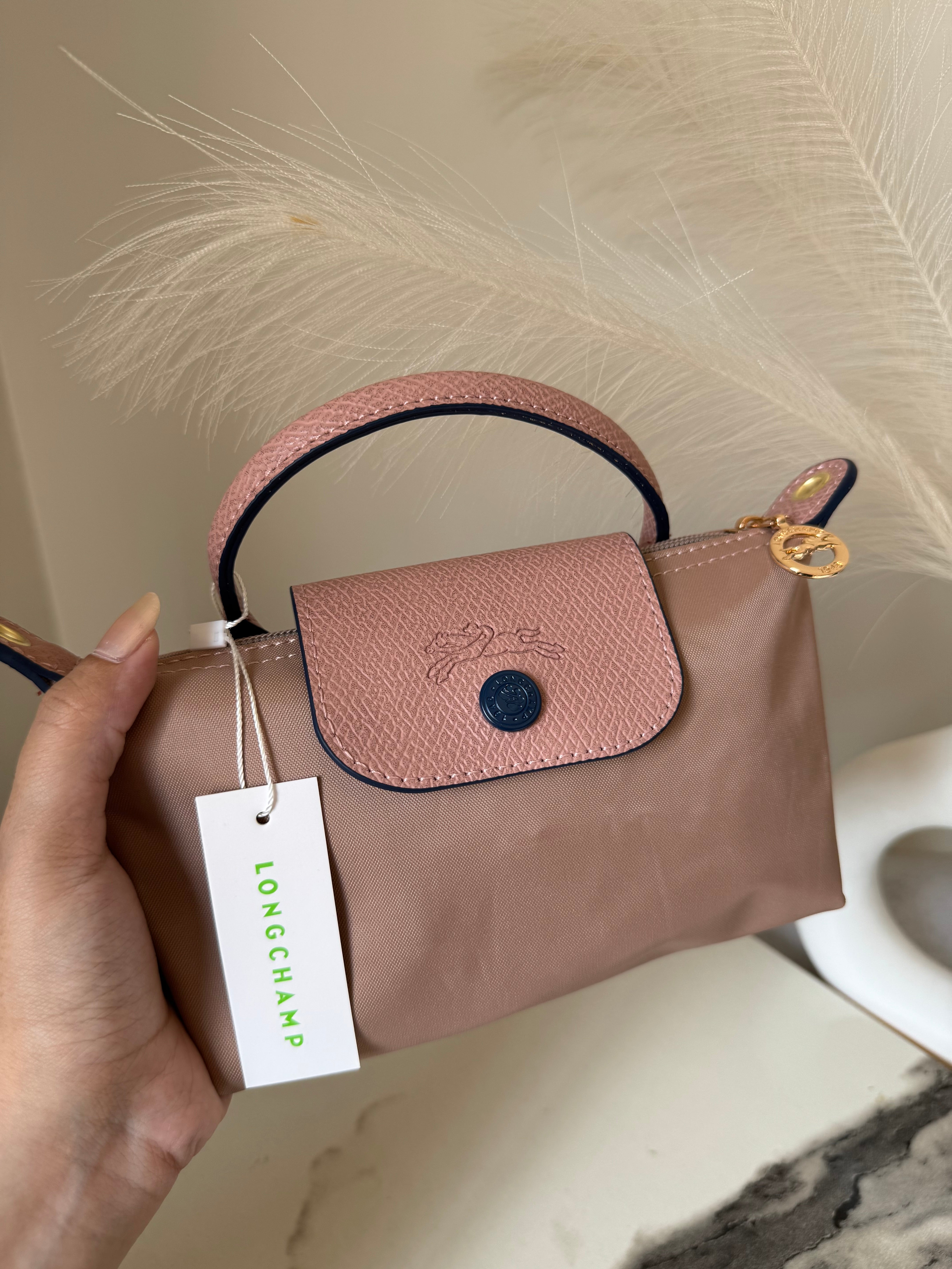 LongChamp Crossbody Bag with Strap - Light Pink (WITH BRAND LOGO)