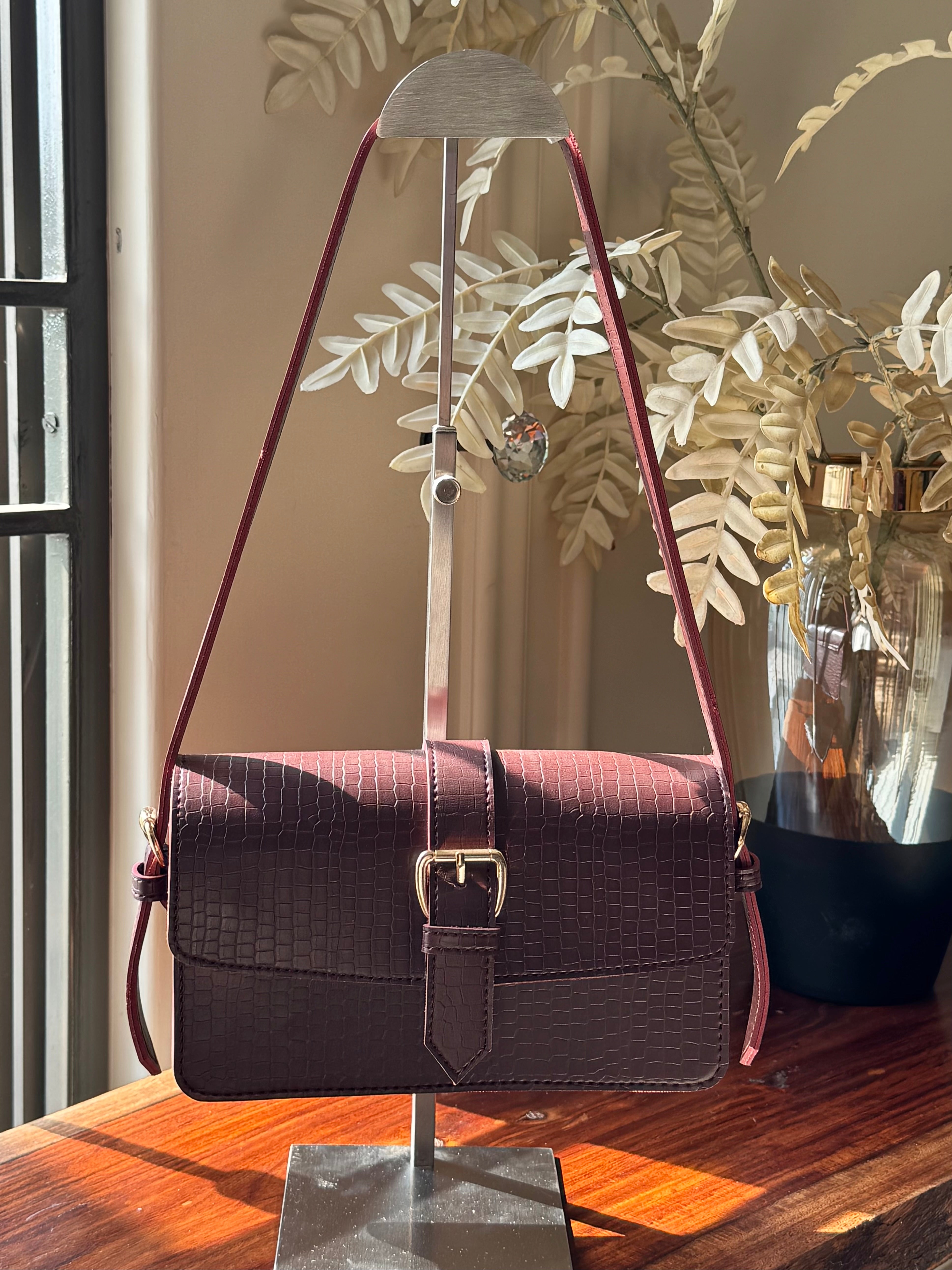 Ella Shoulder Bag - Maroon