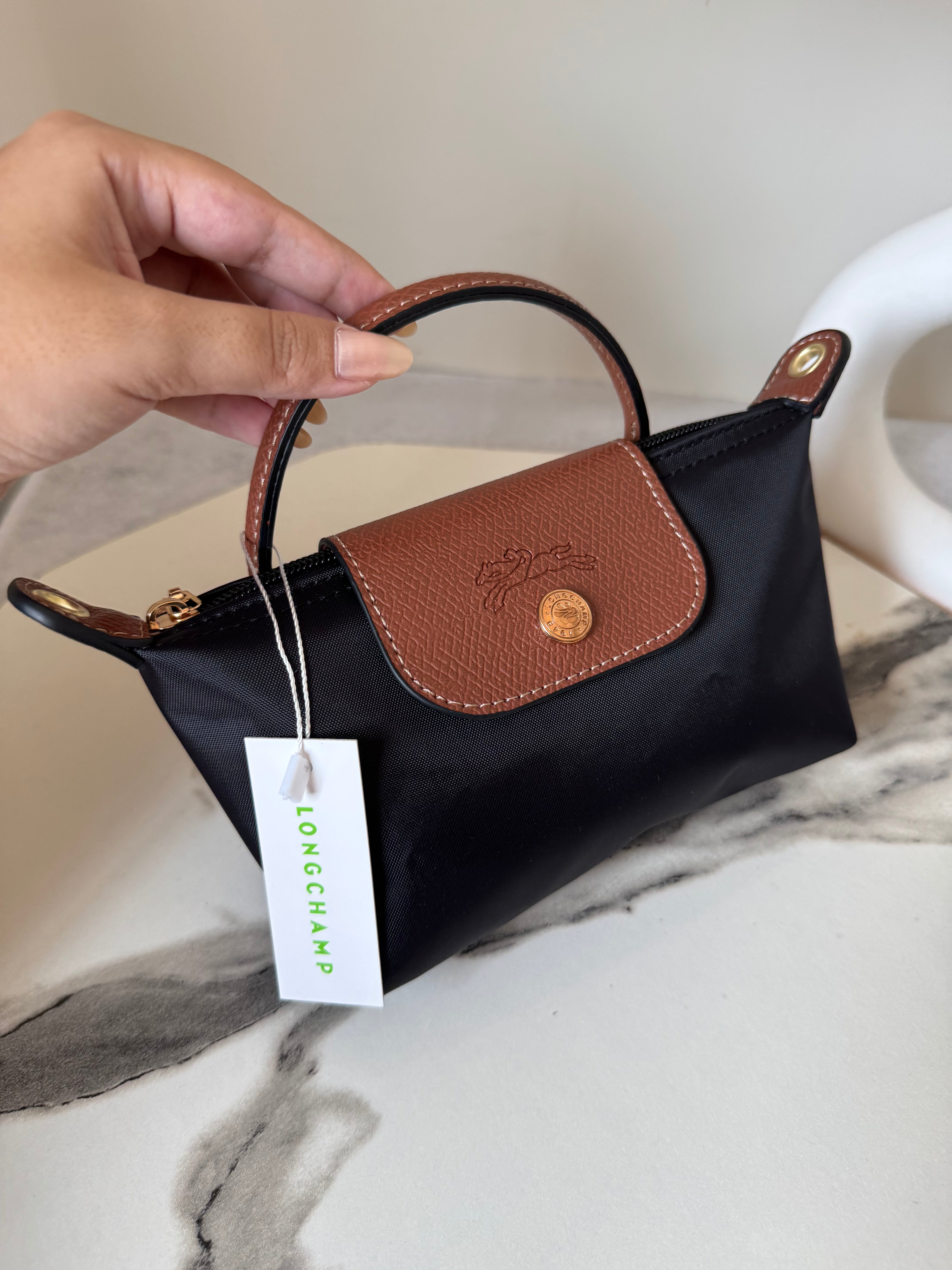 LongChamp Crossbody Bag with Strap - Black (WITH BRAND LOGO)