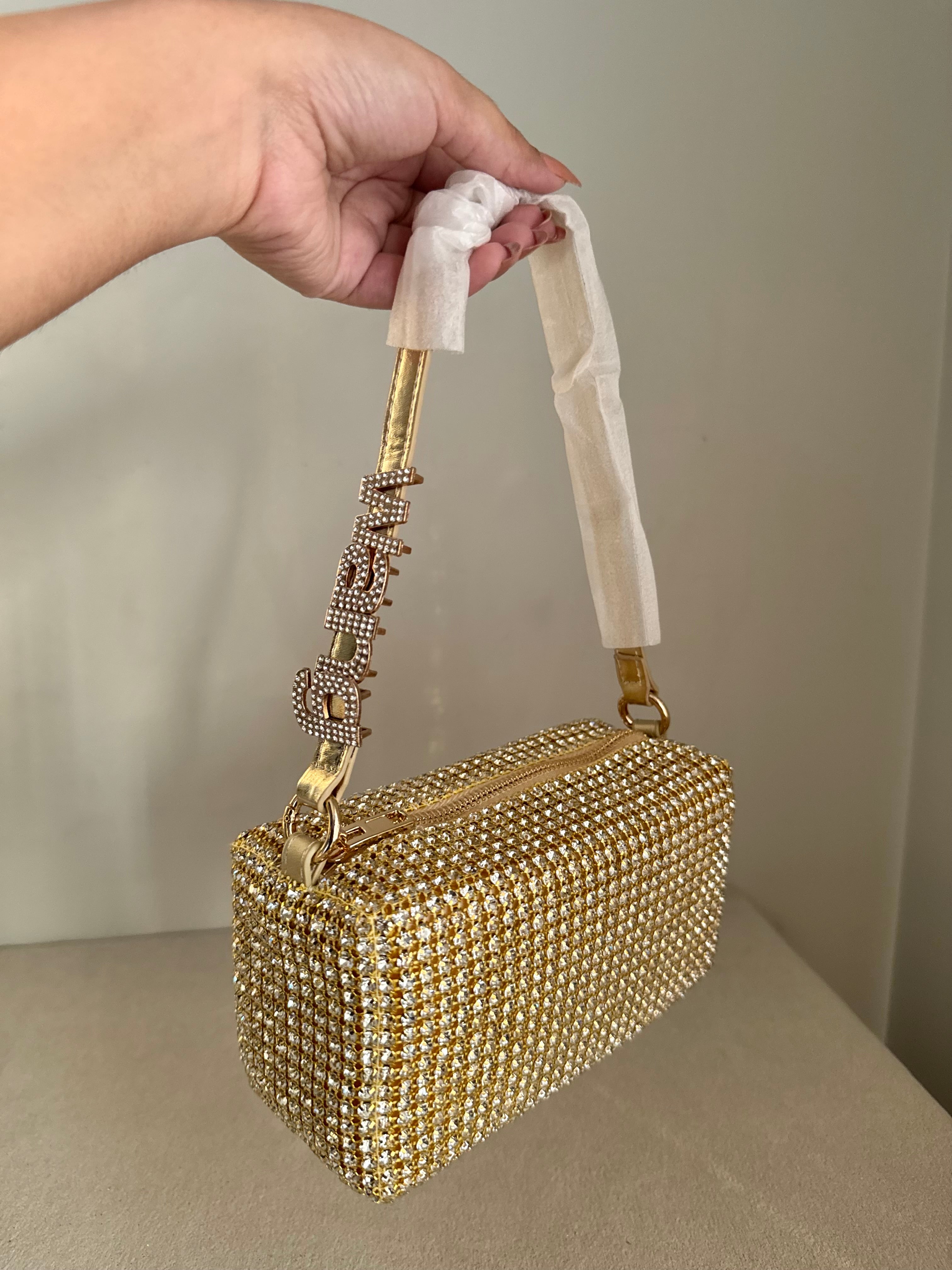 Alexander Wang Rhinestone Evening Clutch (Champagne)