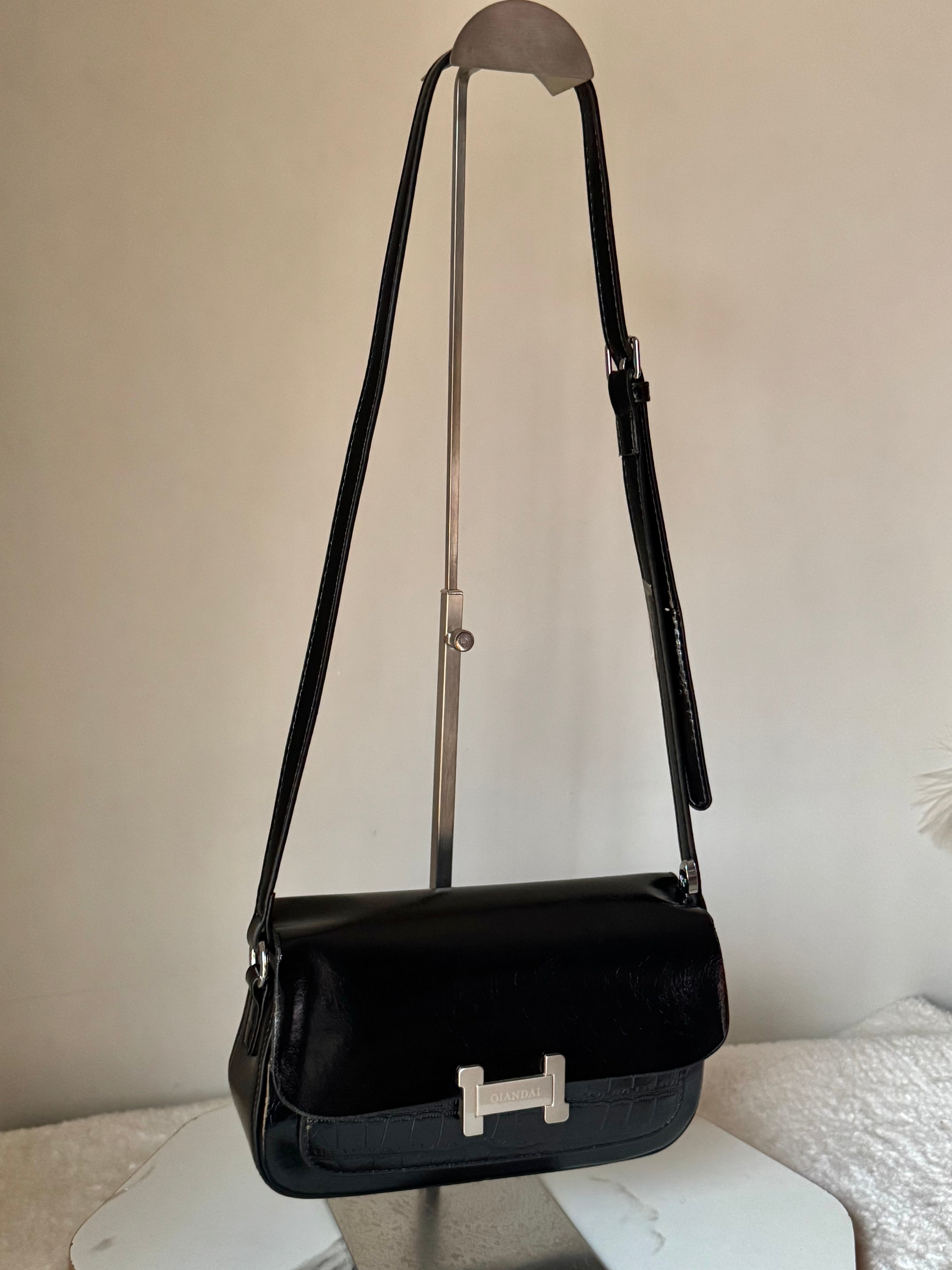 Milano Bag with Long Strap (Black)