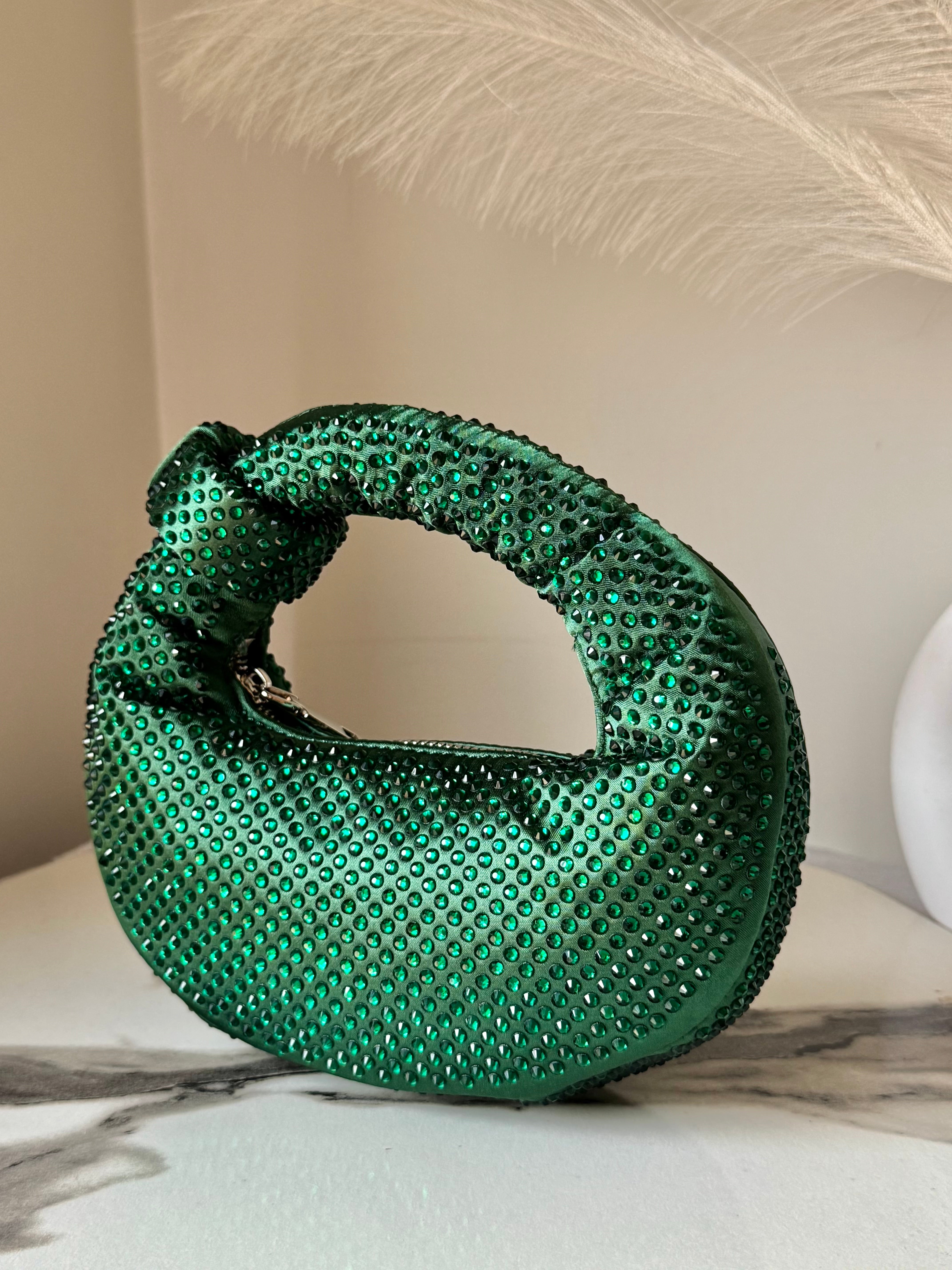 JW PIE Inspired Rhinestone Bag (Green)