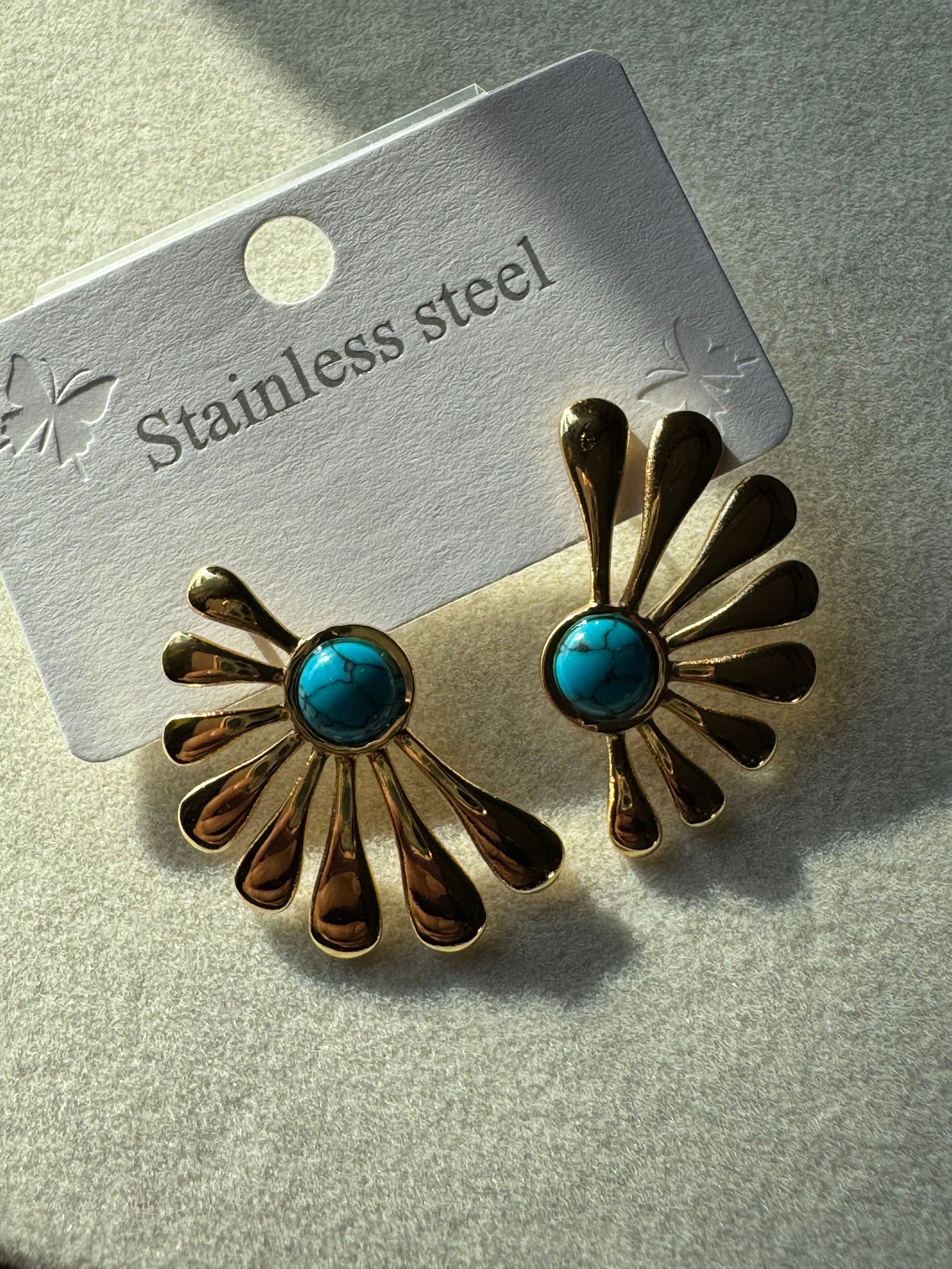 Turquoise Studs - 18K Gold Plated