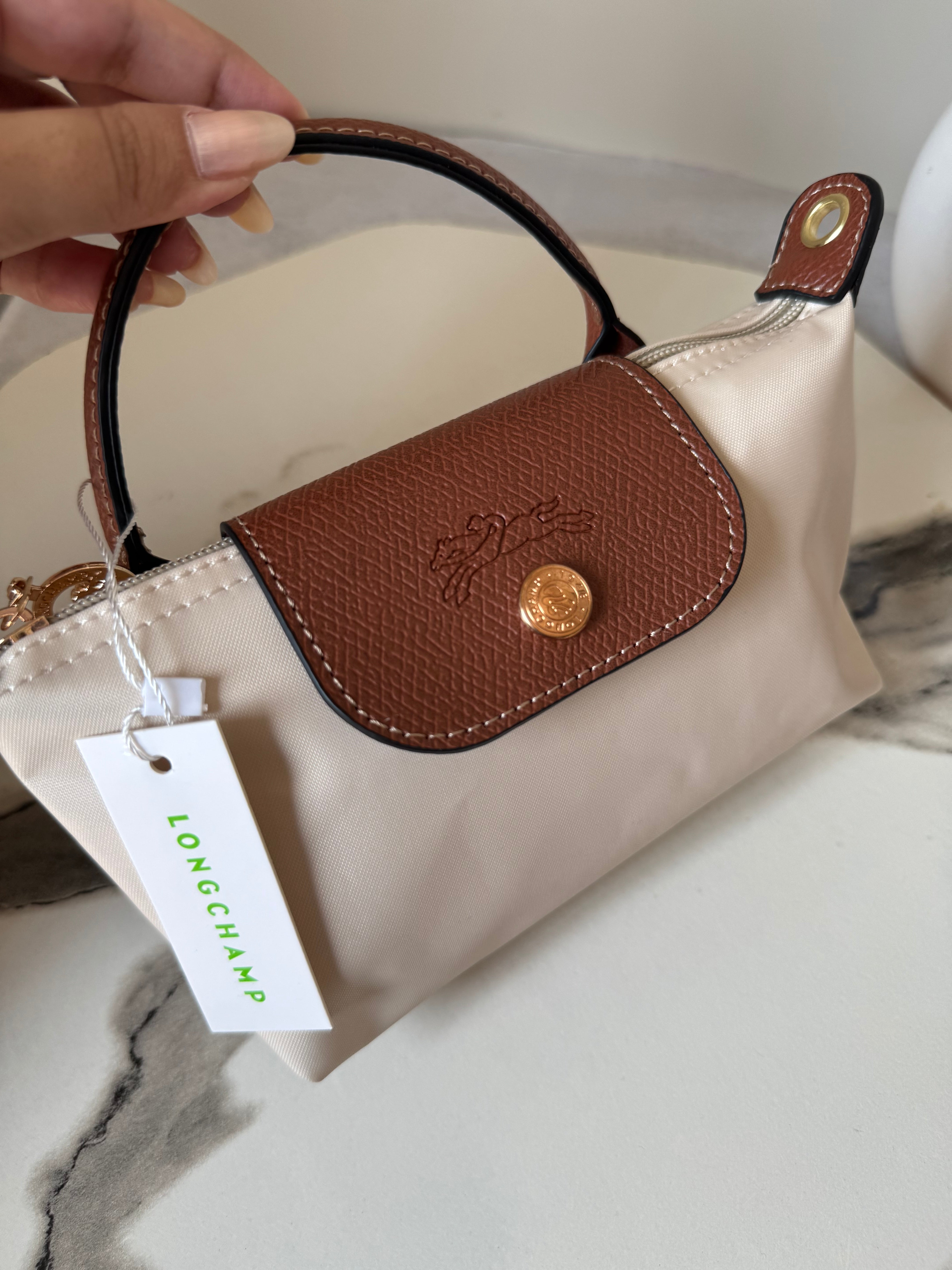 LongChamp Crossbody Bag with Strap - Paper White (WITH BRAND LOGO)