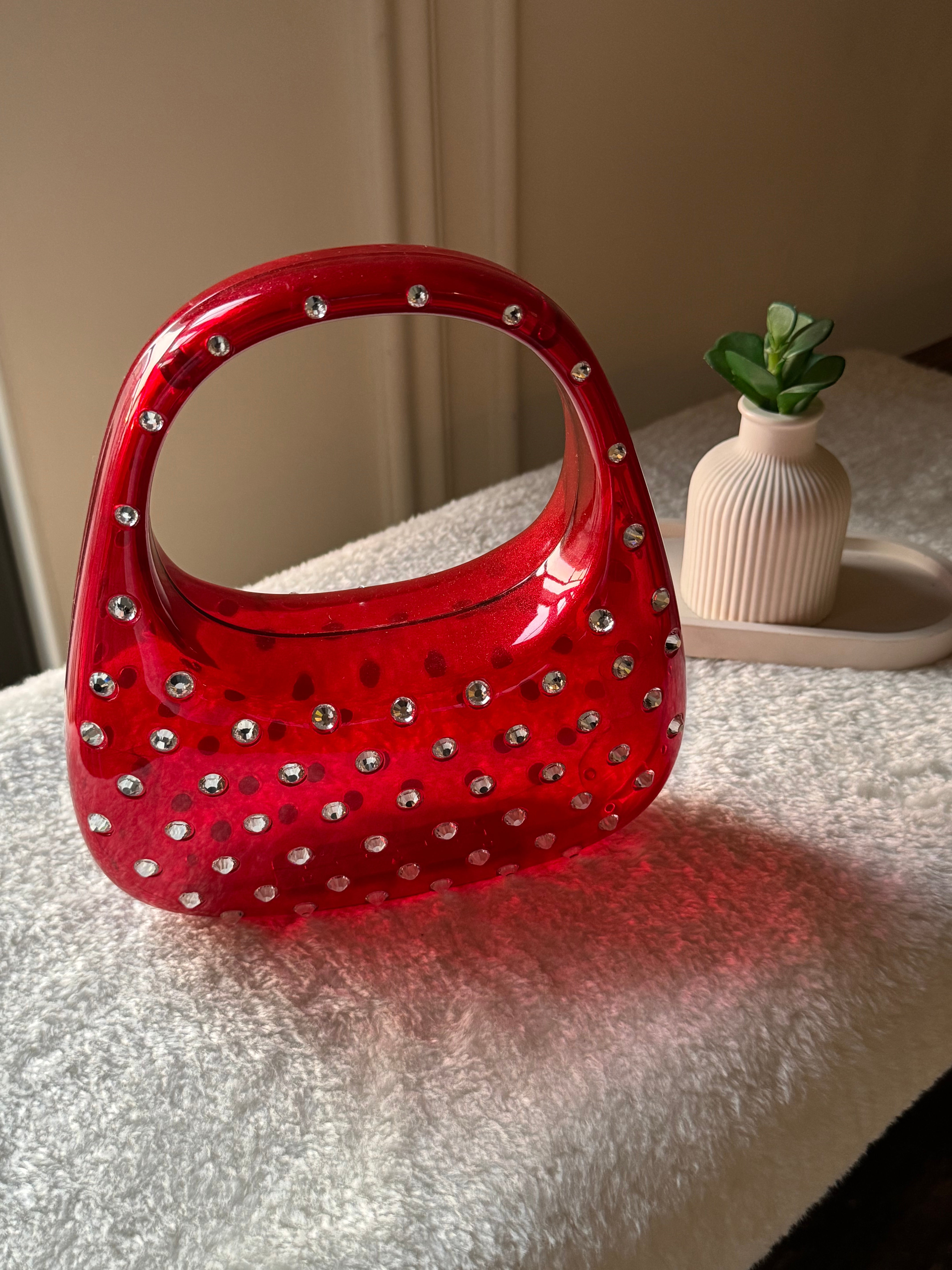 Glimmer Clutch (Red) with Long Chain