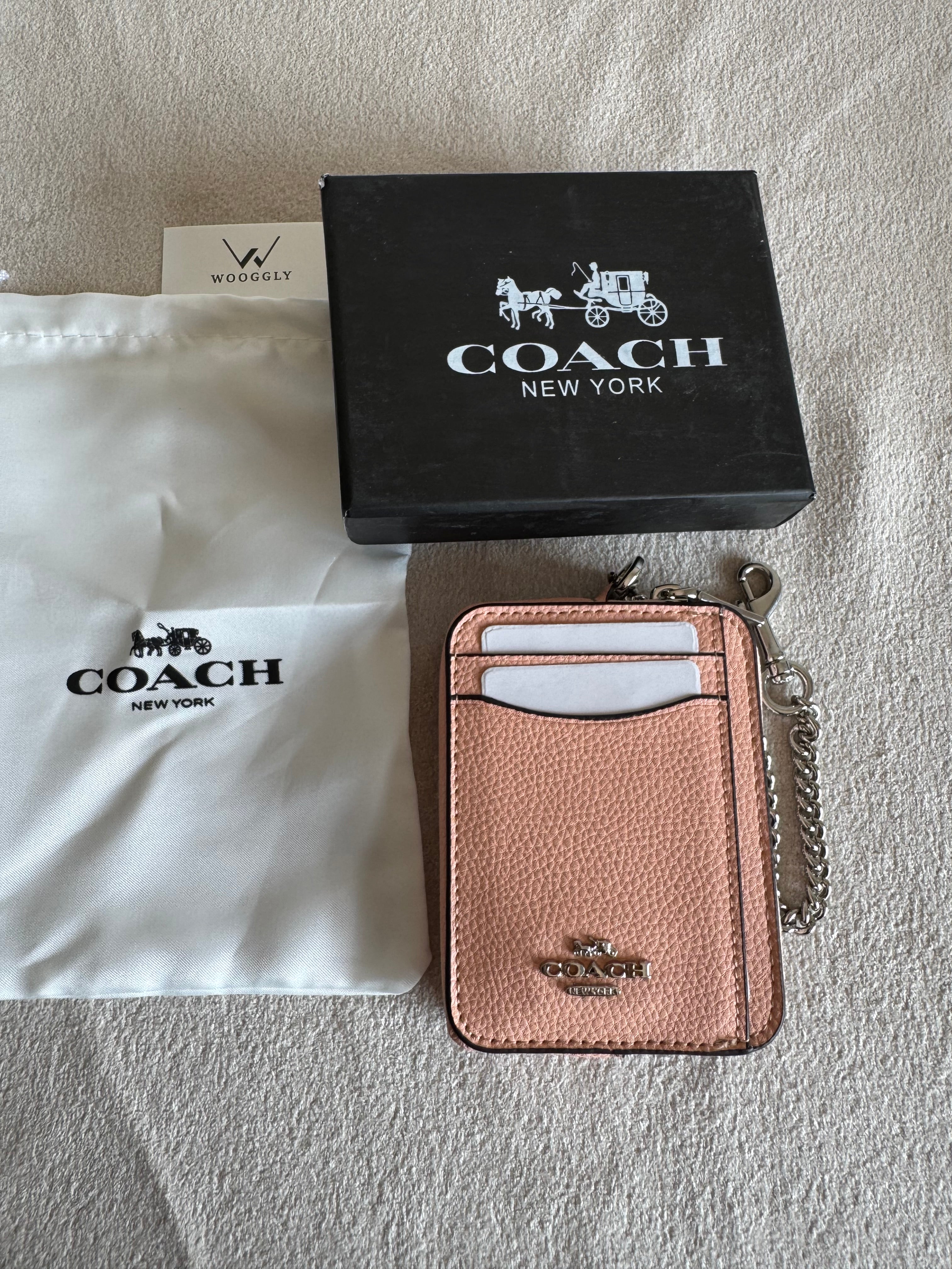 Coach Zip Card Case with Box Packing - Pretty Peach