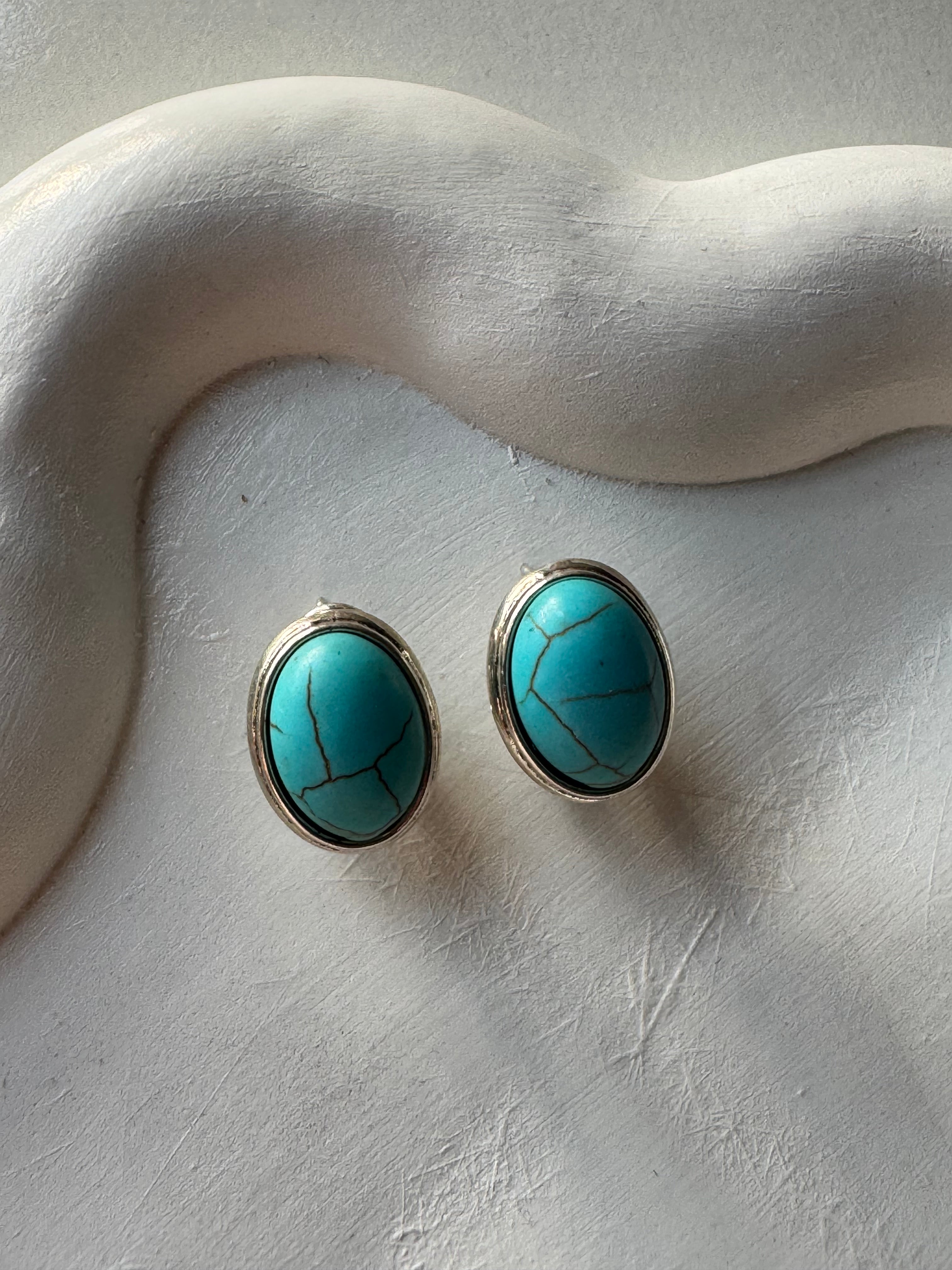Turquoise Aura Studs