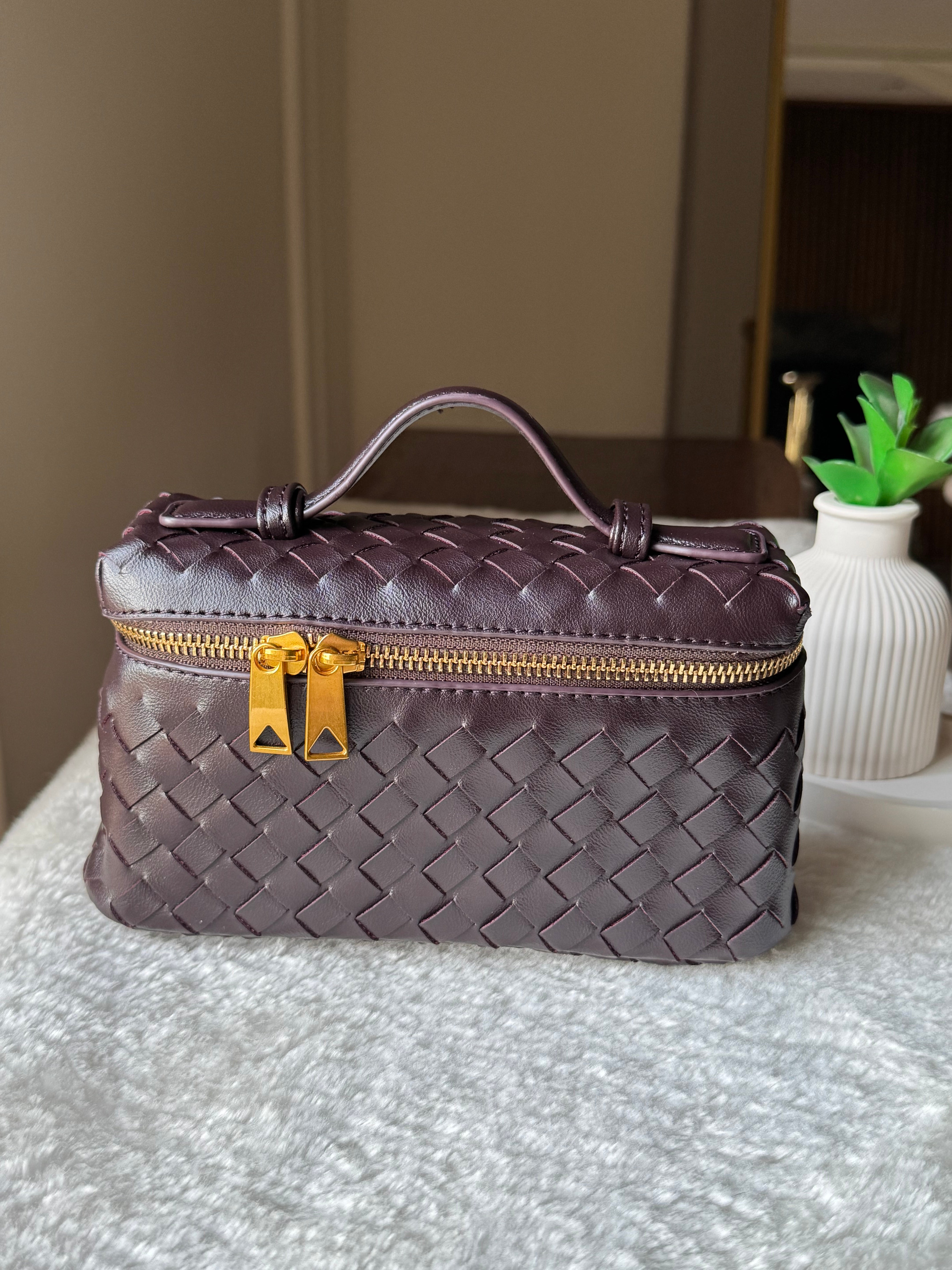 JW Pie Woven Bag with Long Strap (Magenta Purple)