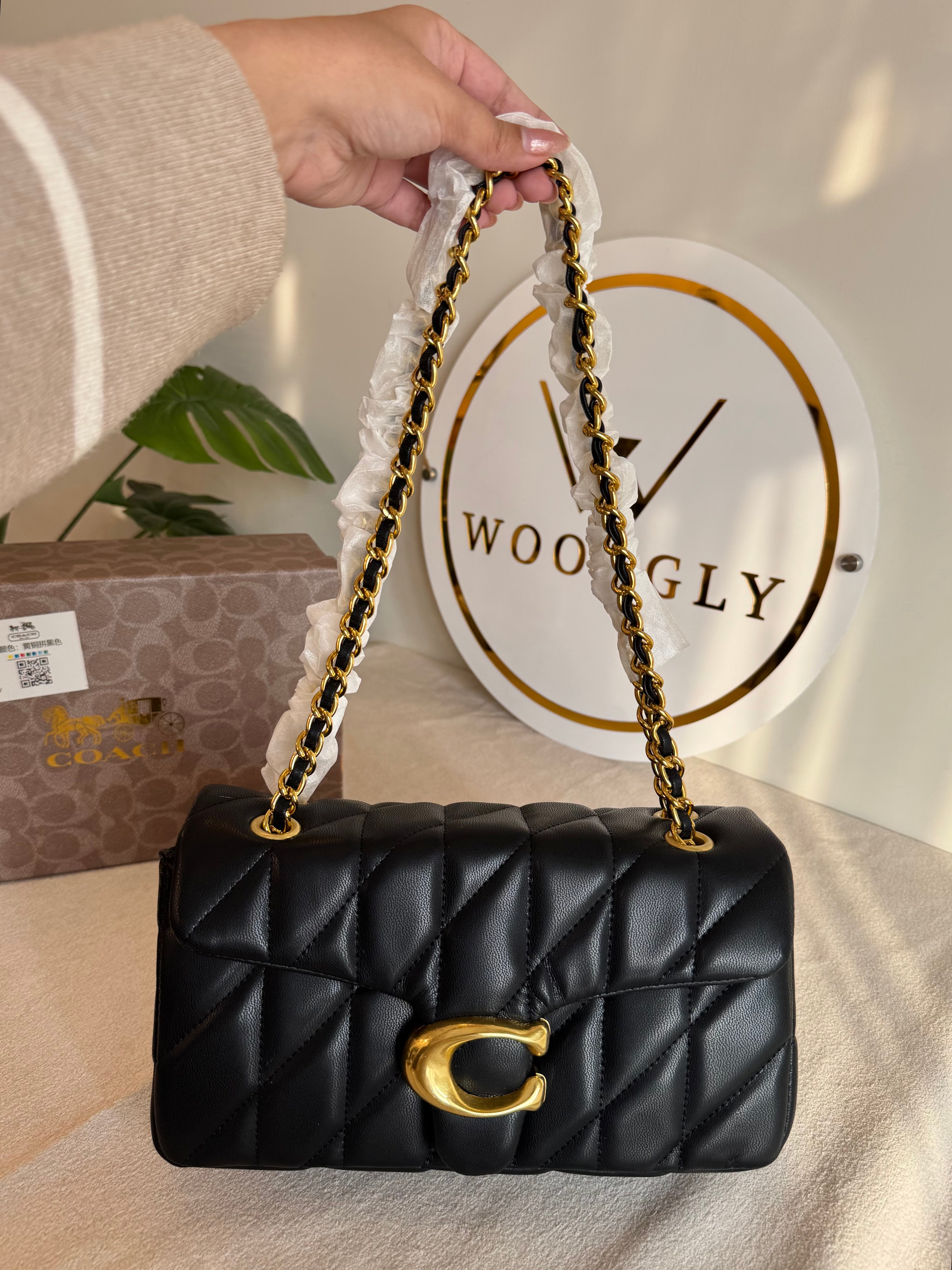 COACH Quilted Tabby PREMIUM (Black) - BOX PACKING