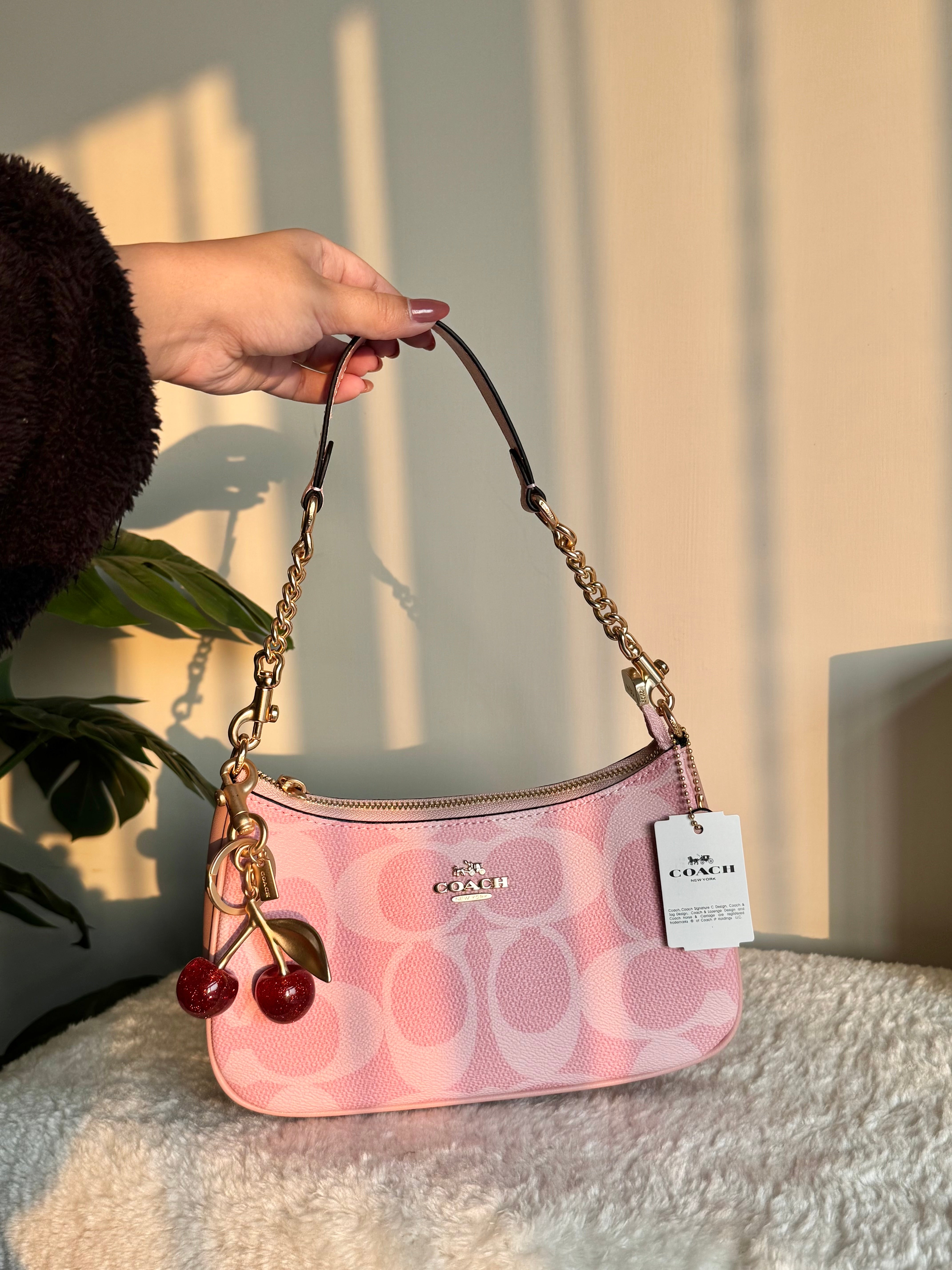 COACH TERI PREMIUM with Coach Cherry Charm (Pink) - BOX PACKING