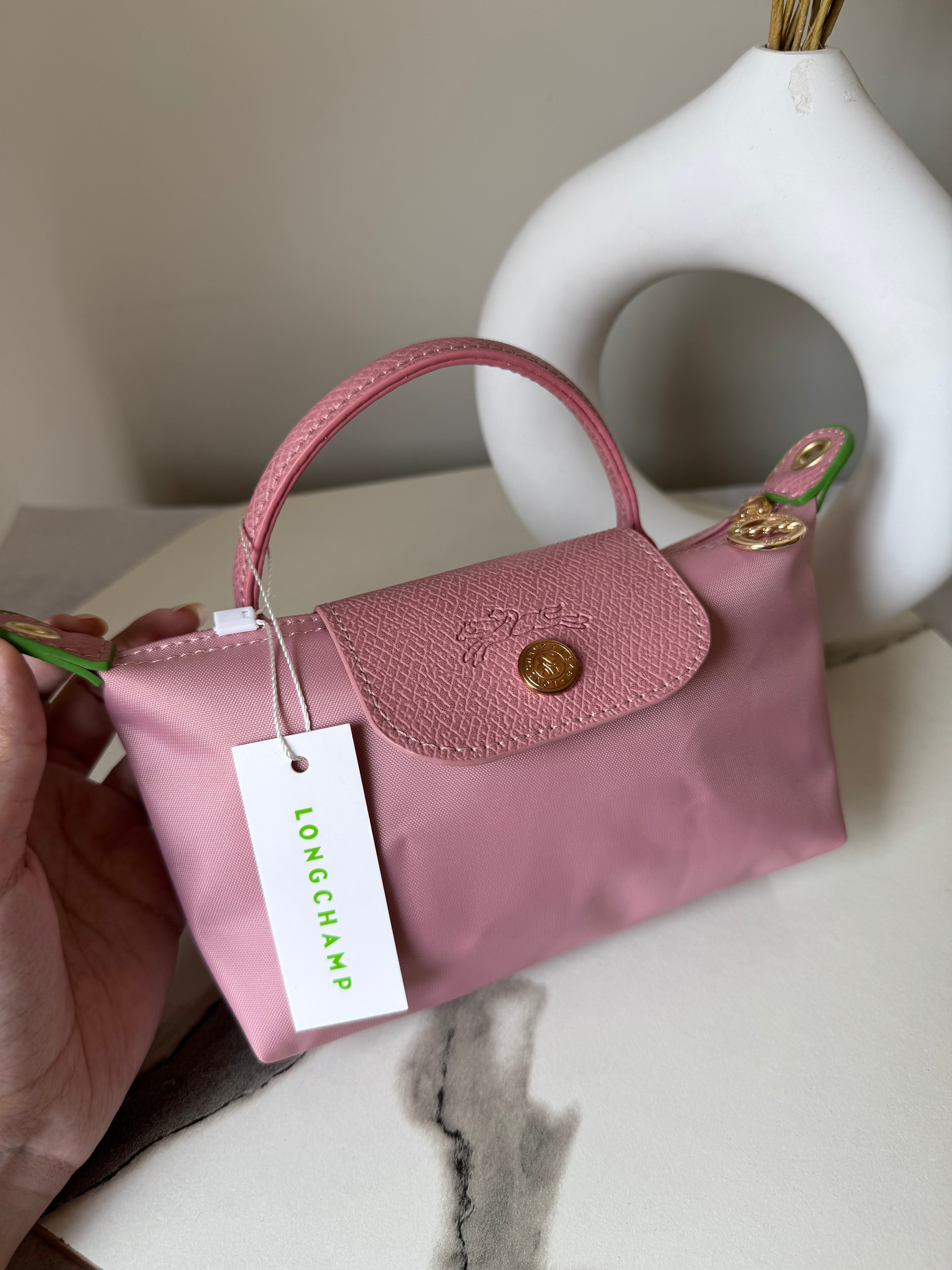 LongChamp Crossbody Bag with Strap - Marshmallow Pink (WITH BRAND LOGO)