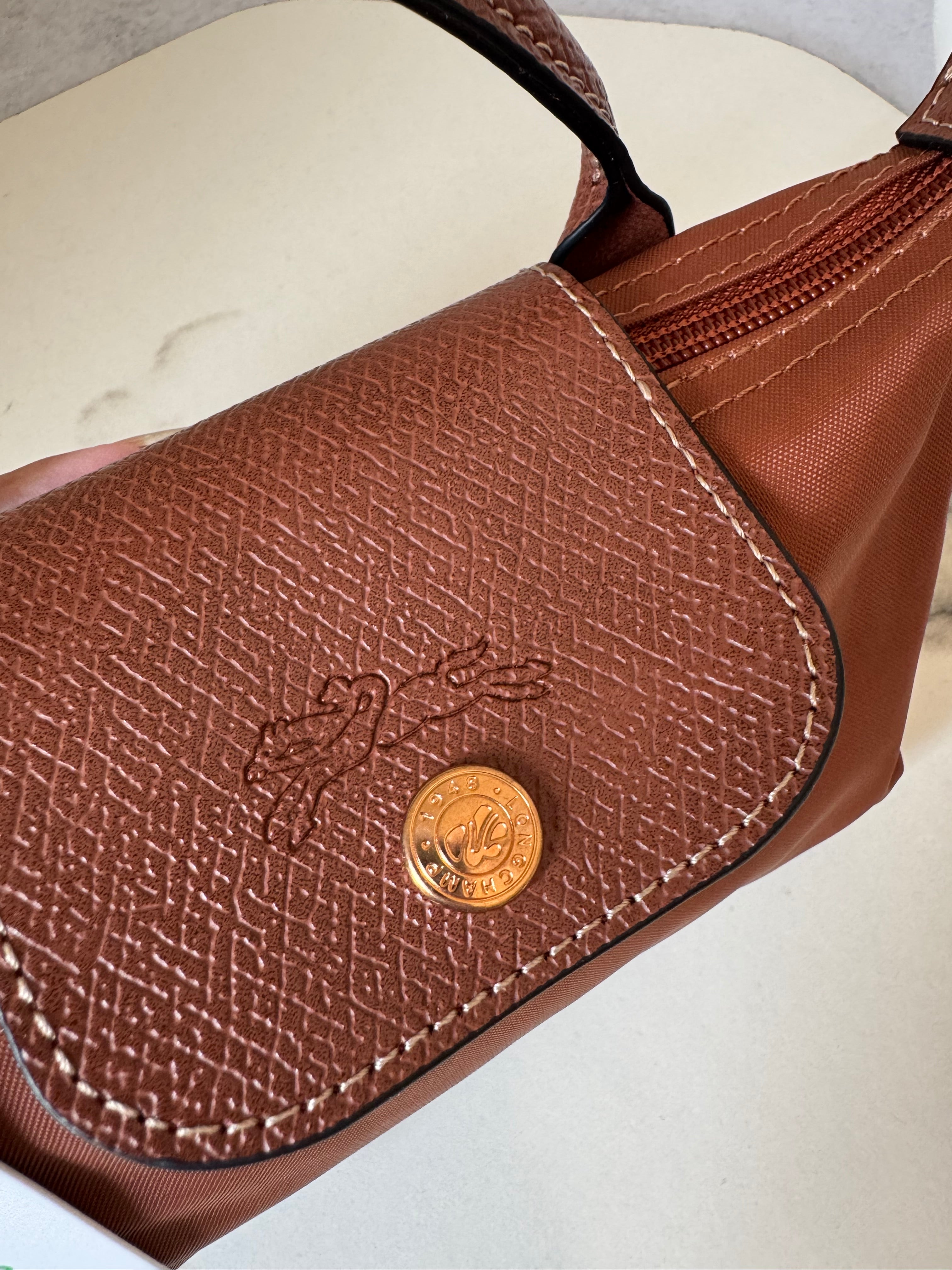 LongChamp Crossbody Bag with Strap - Rust (WITH BRAND LOGO)