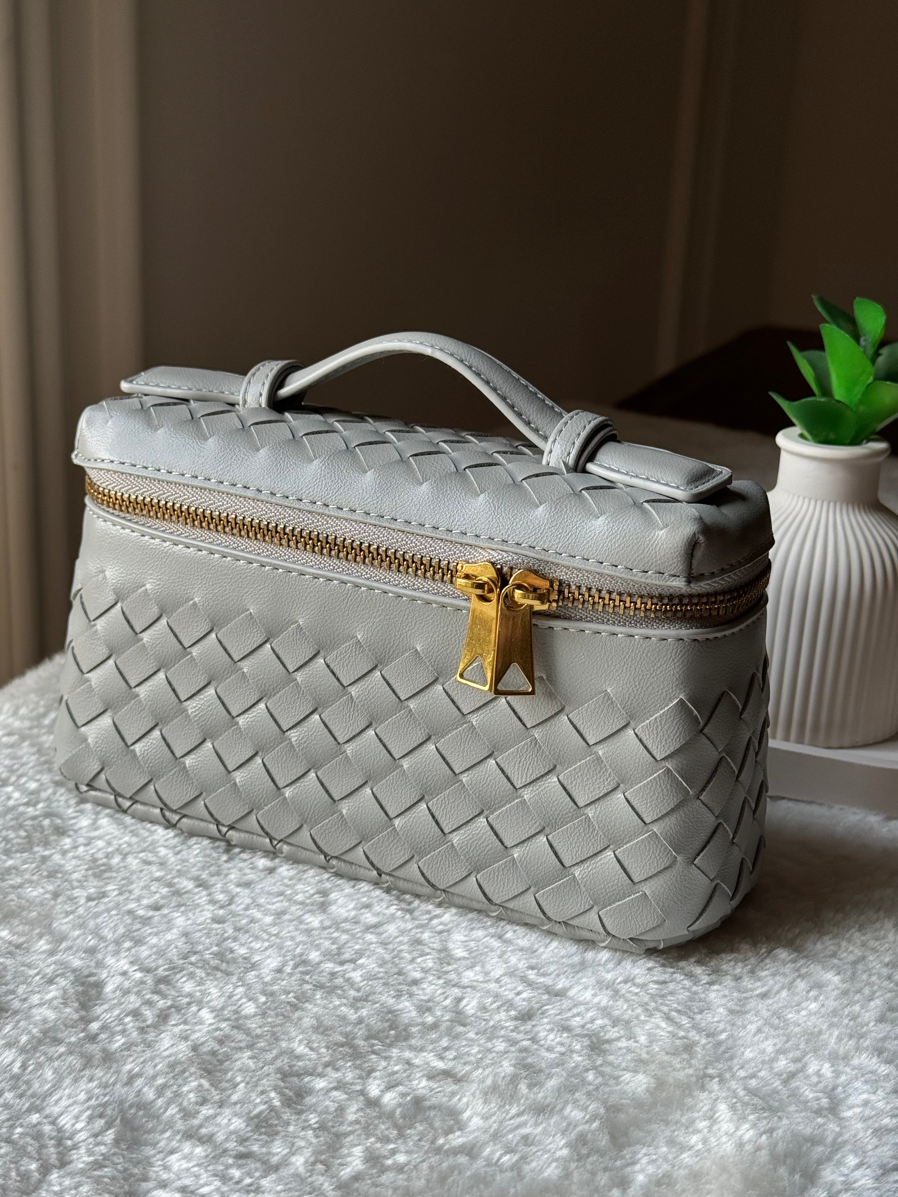 JW Pie Woven Bag with Long Strap (Dark Grey)