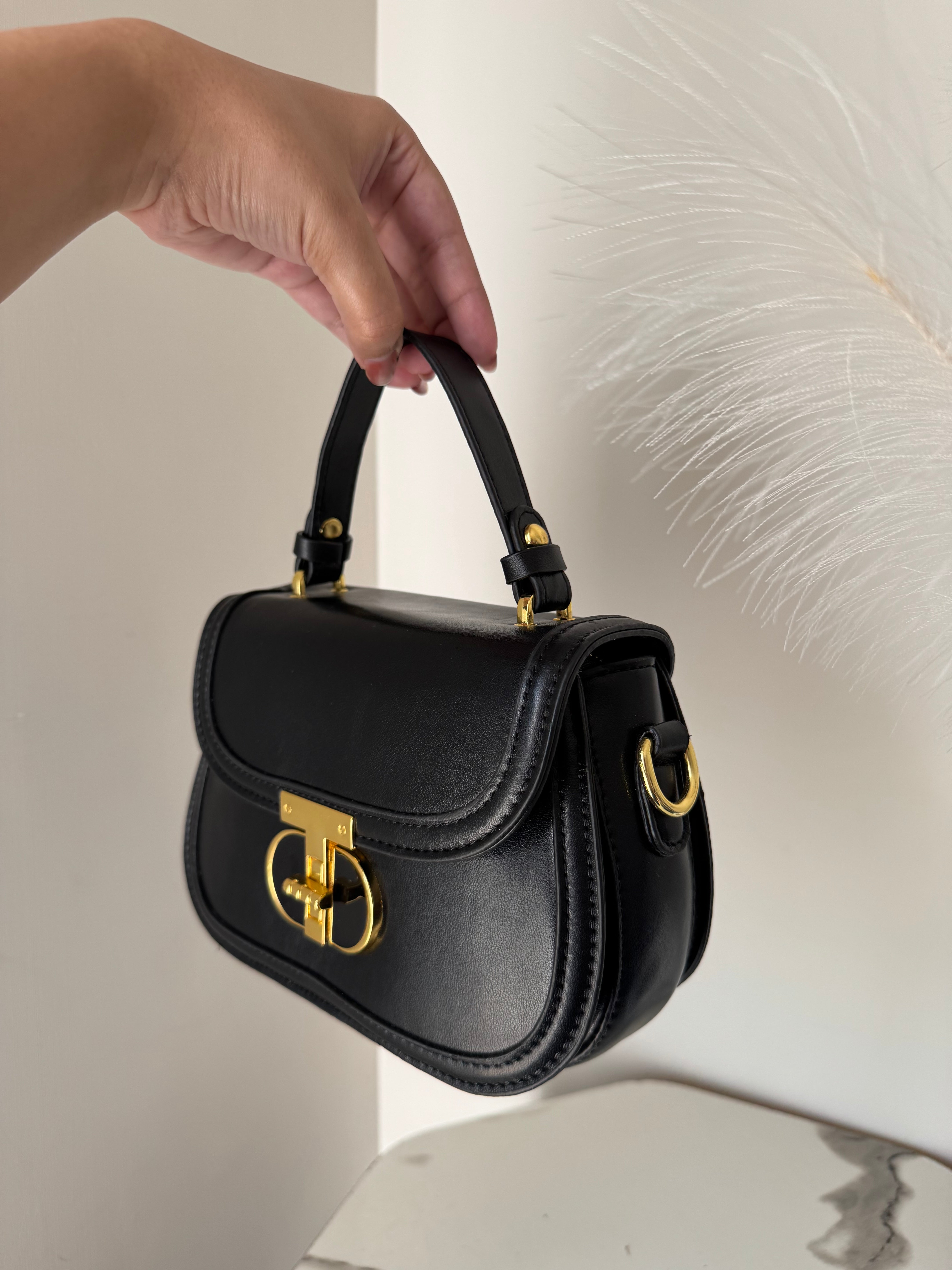 Bella Bag with Long Strap - Black