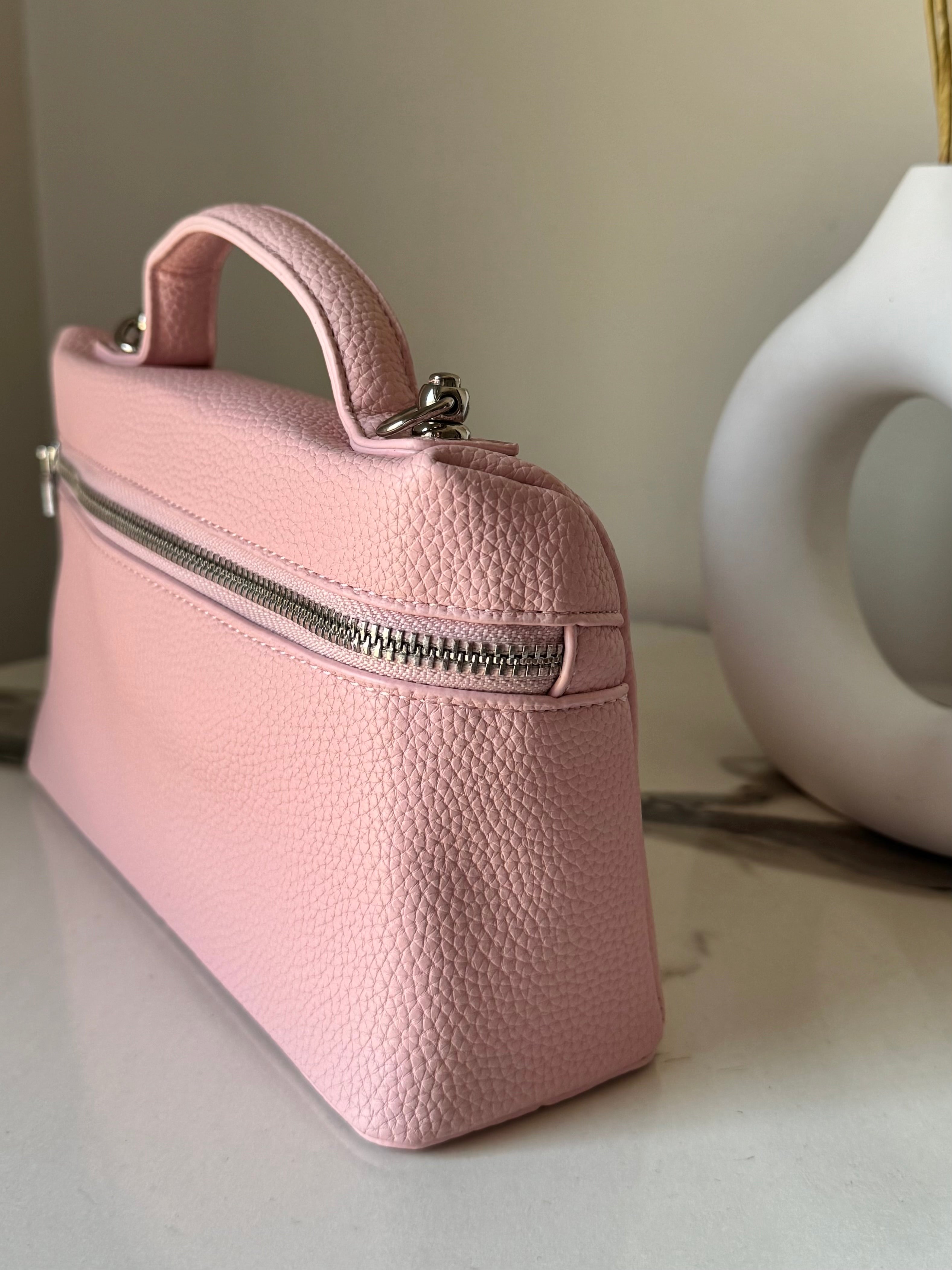 Loro Piana Inspired with Strap & Silk Scarf - Pink