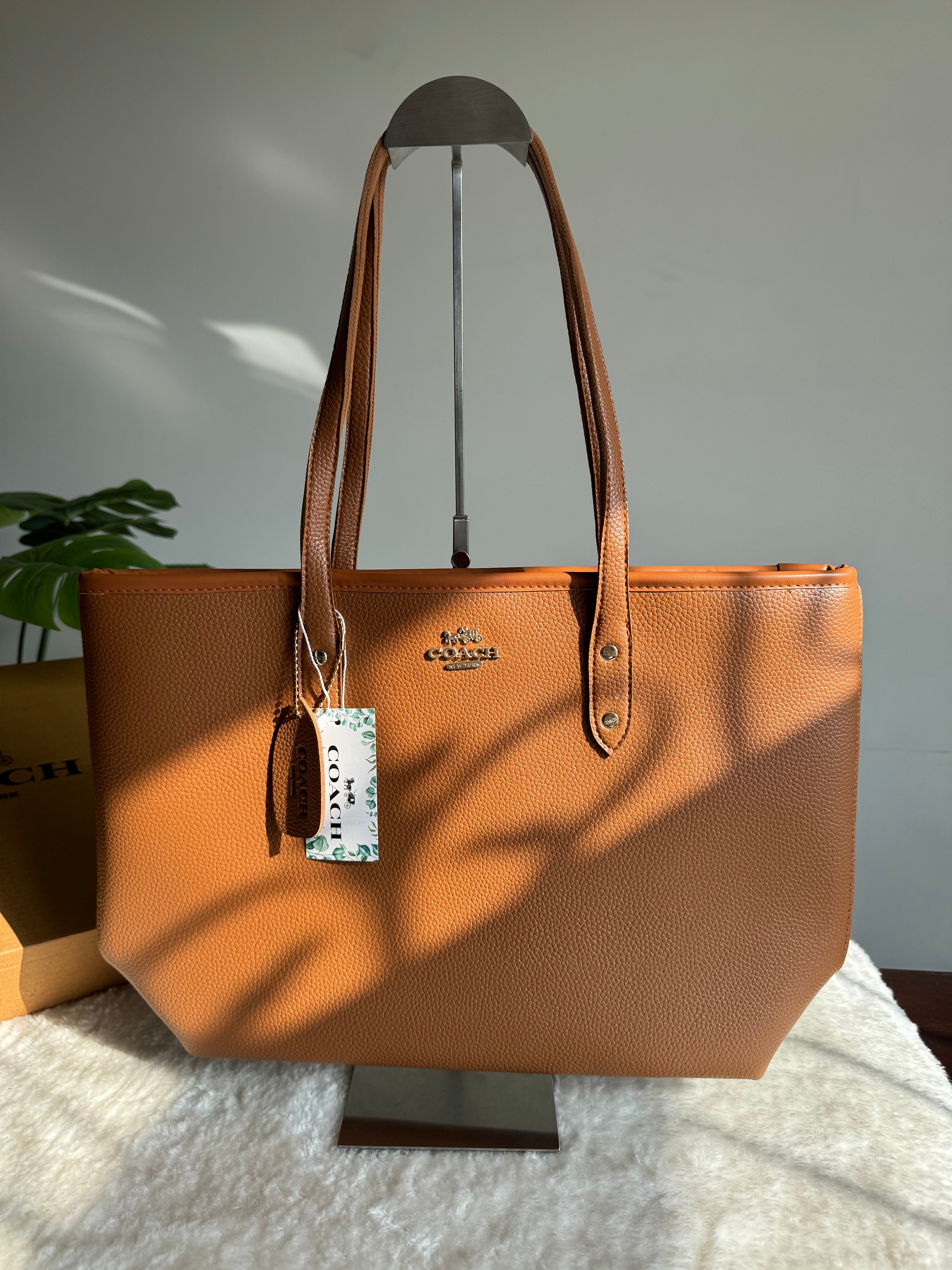 COACH City Tote Bag PREMIUM - Fall Brown (BOX PACKING)