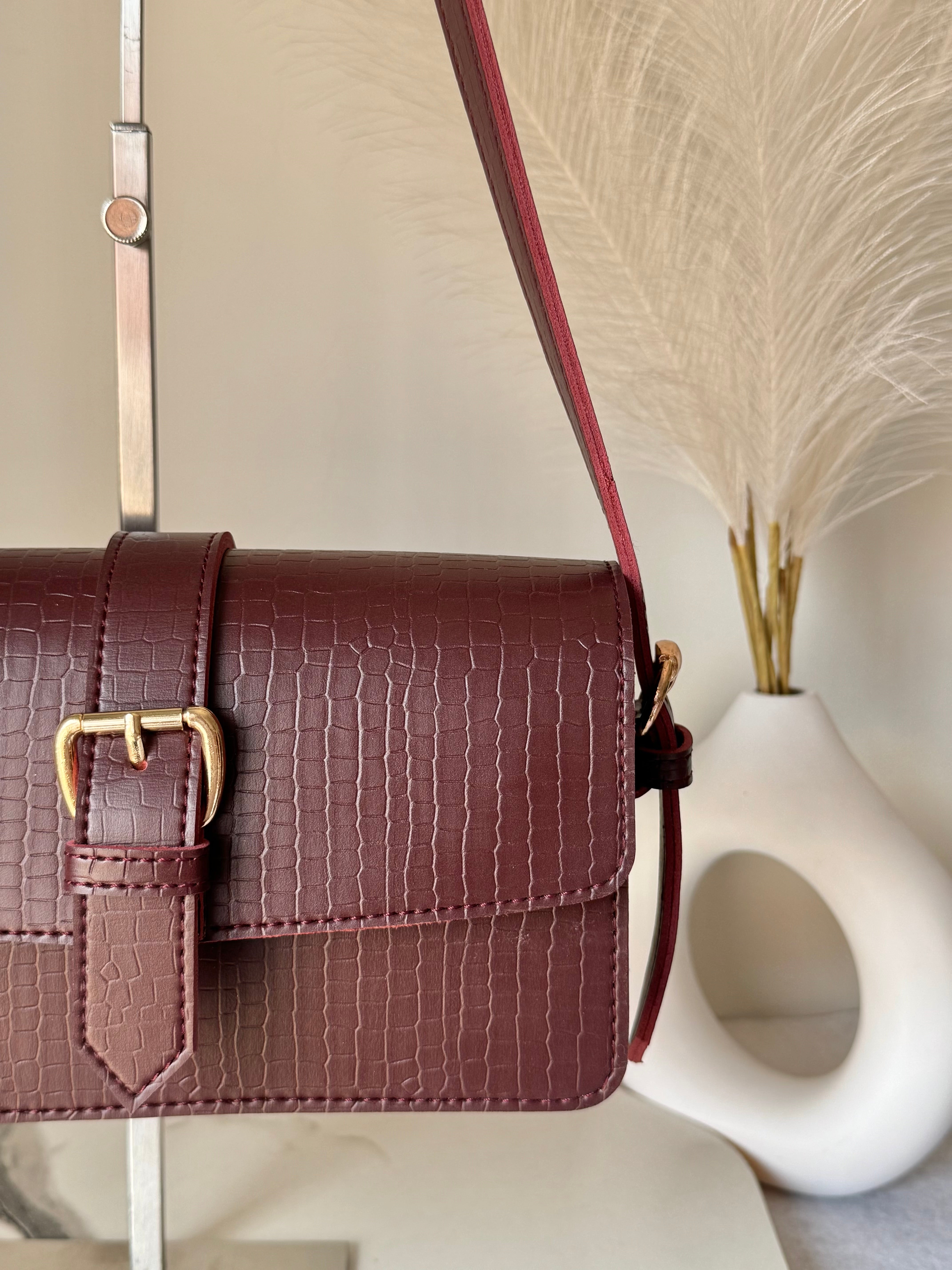Ella Shoulder Bag - Maroon