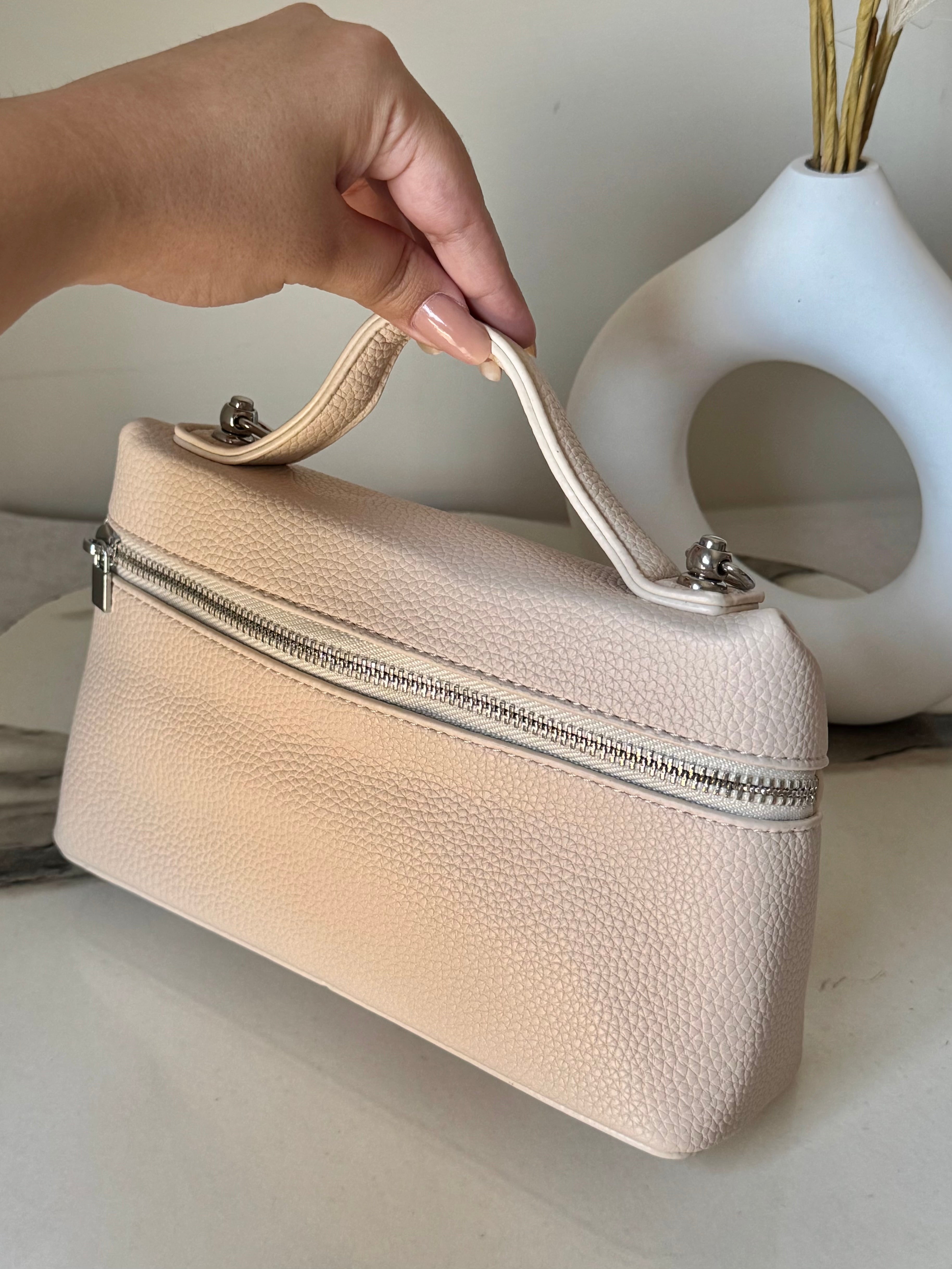 Loro Piana Inspired with Strap & Silk Scarf - Off White