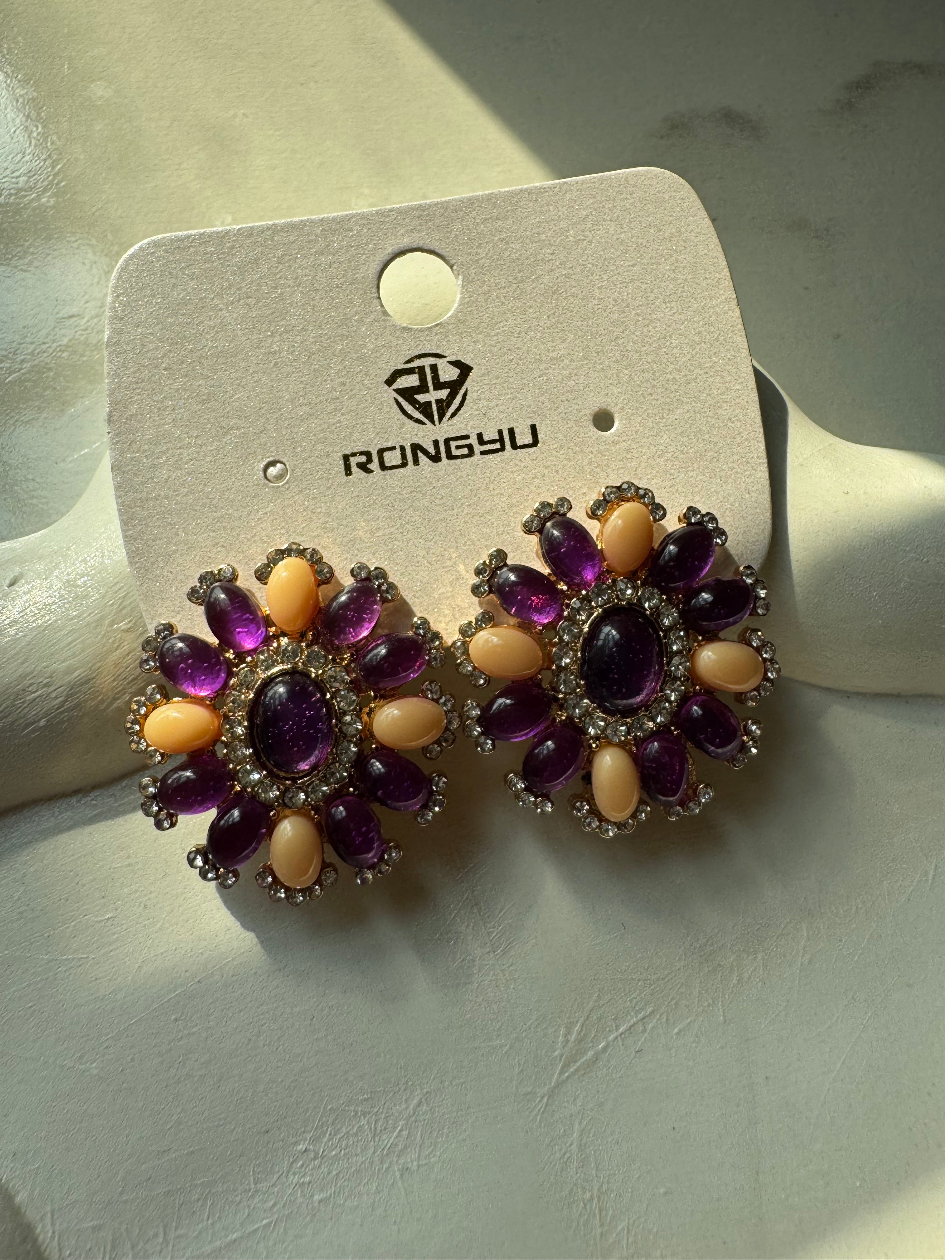 Viva Vibrance Earrings - Peach & Mauve