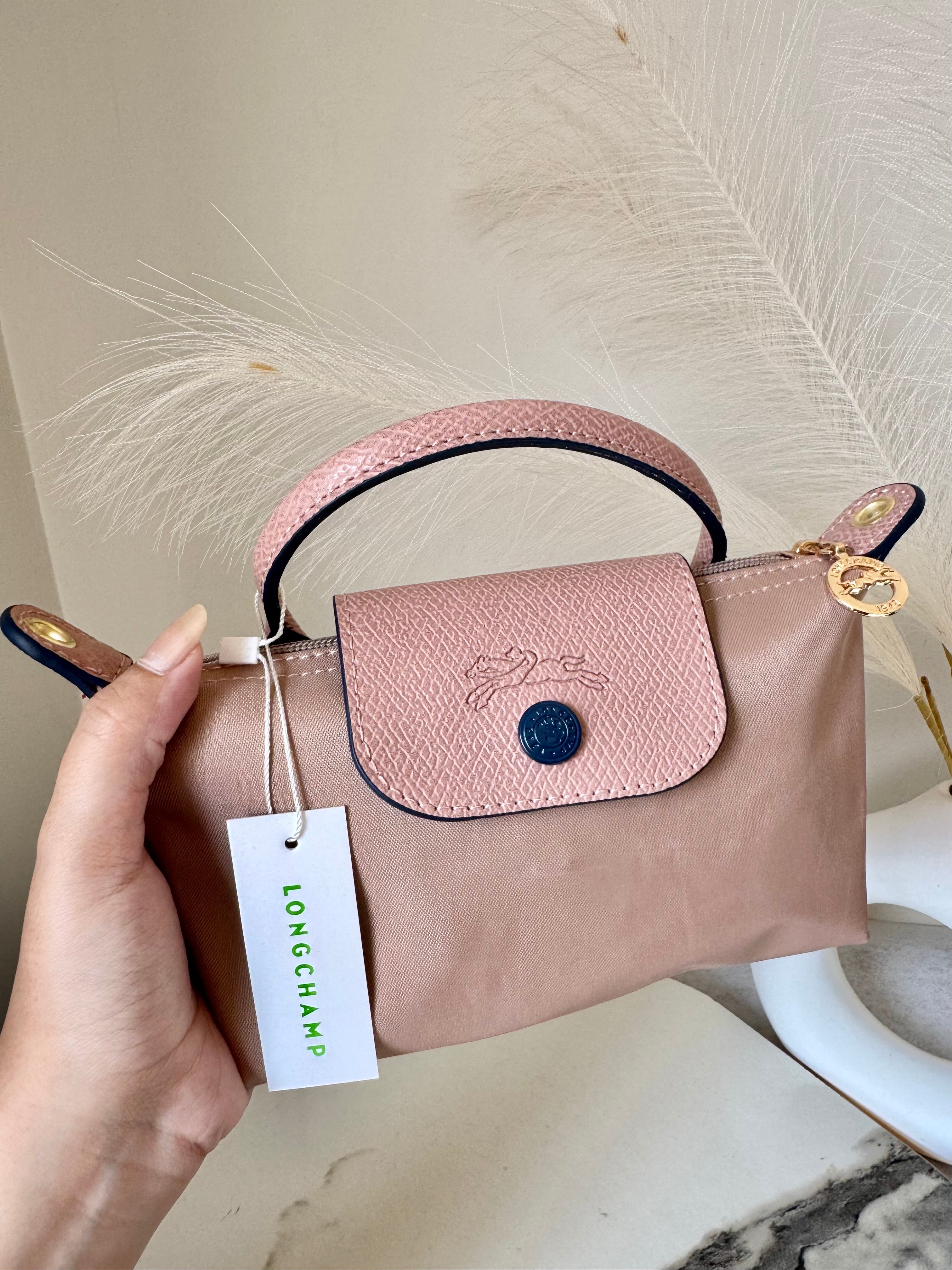LongChamp Crossbody Bag with Strap - Light Pink (WITH BRAND LOGO)