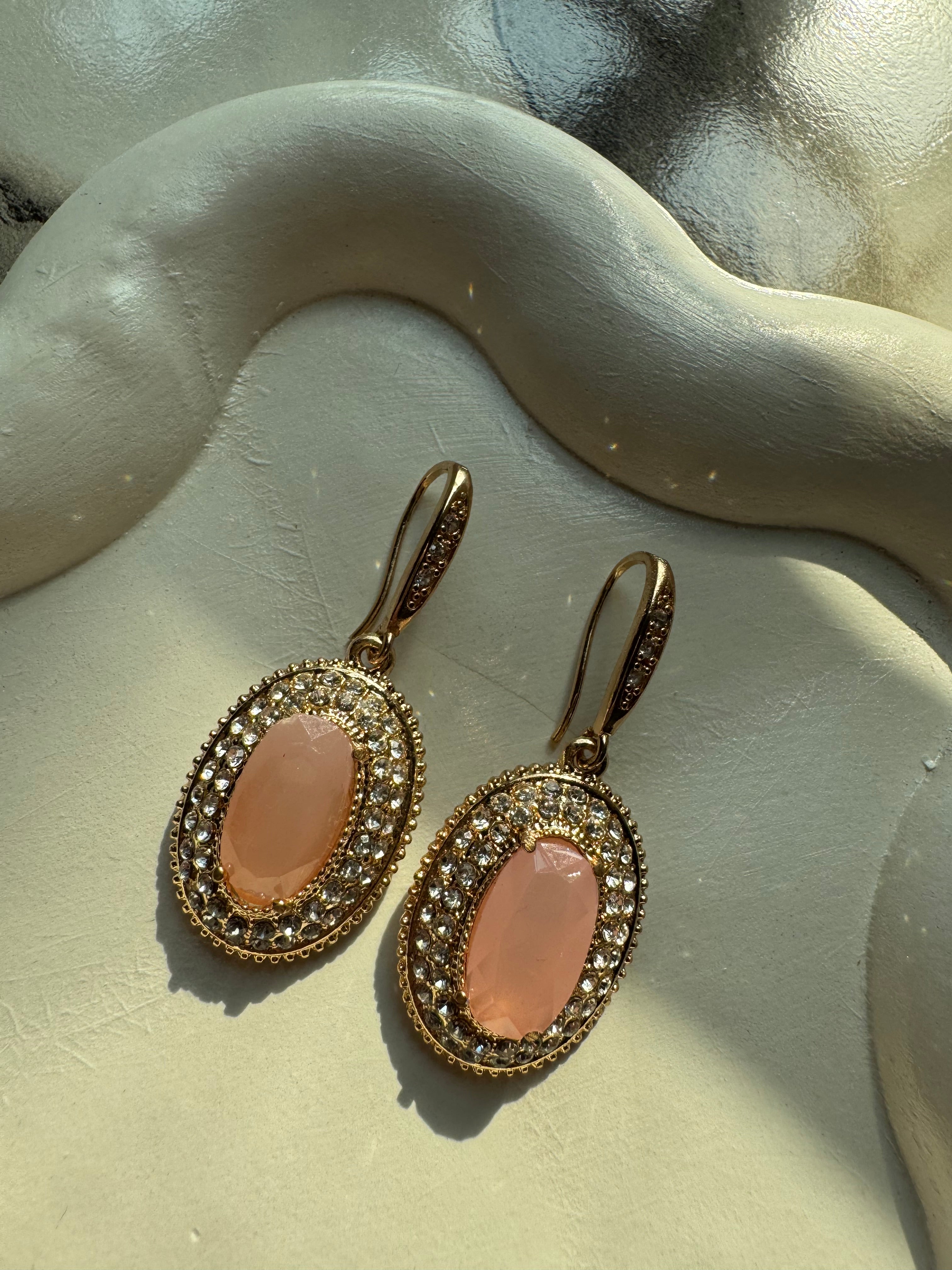 Peach Diamond Earrings