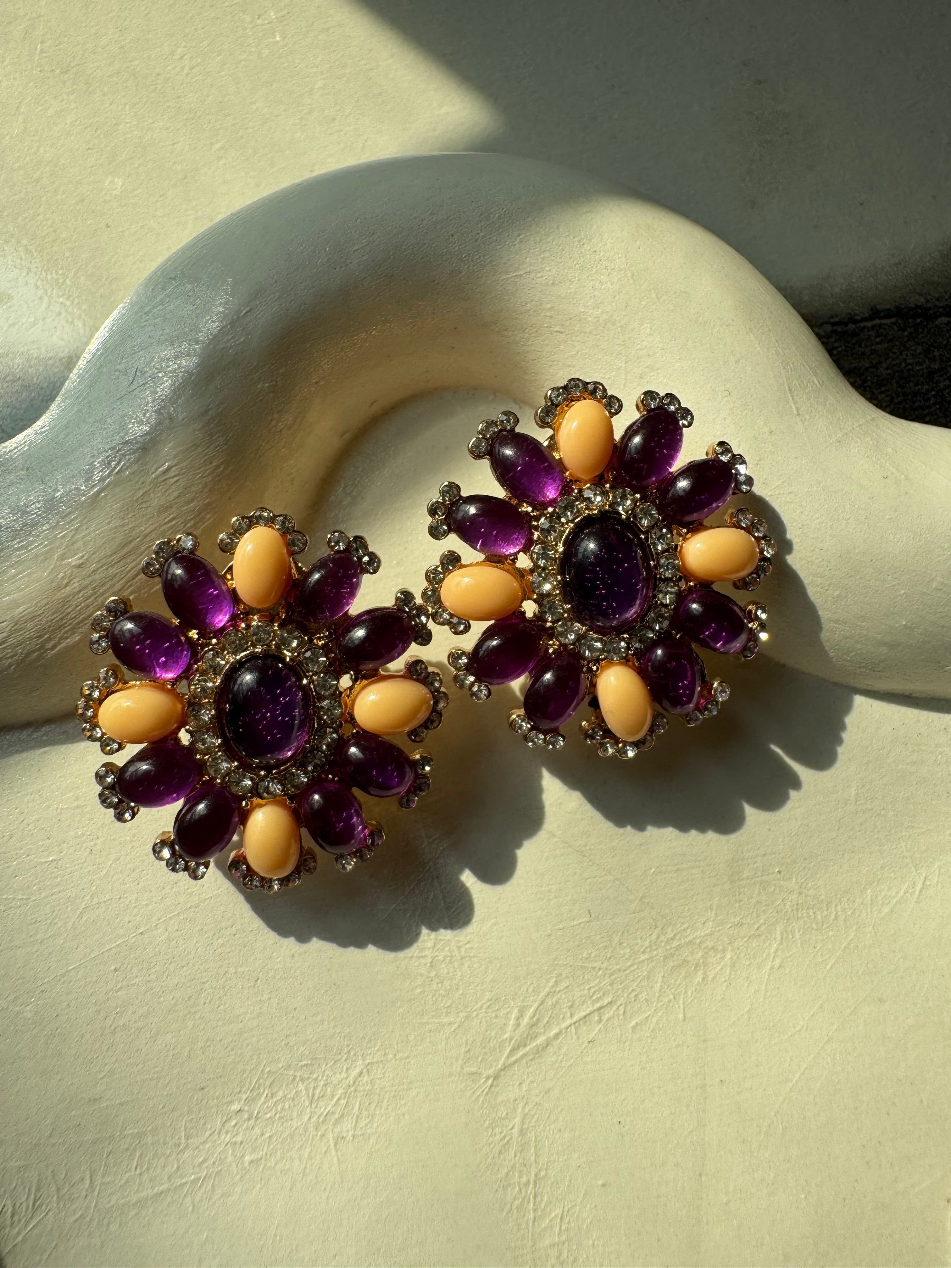 Viva Vibrance Earrings - Peach & Mauve