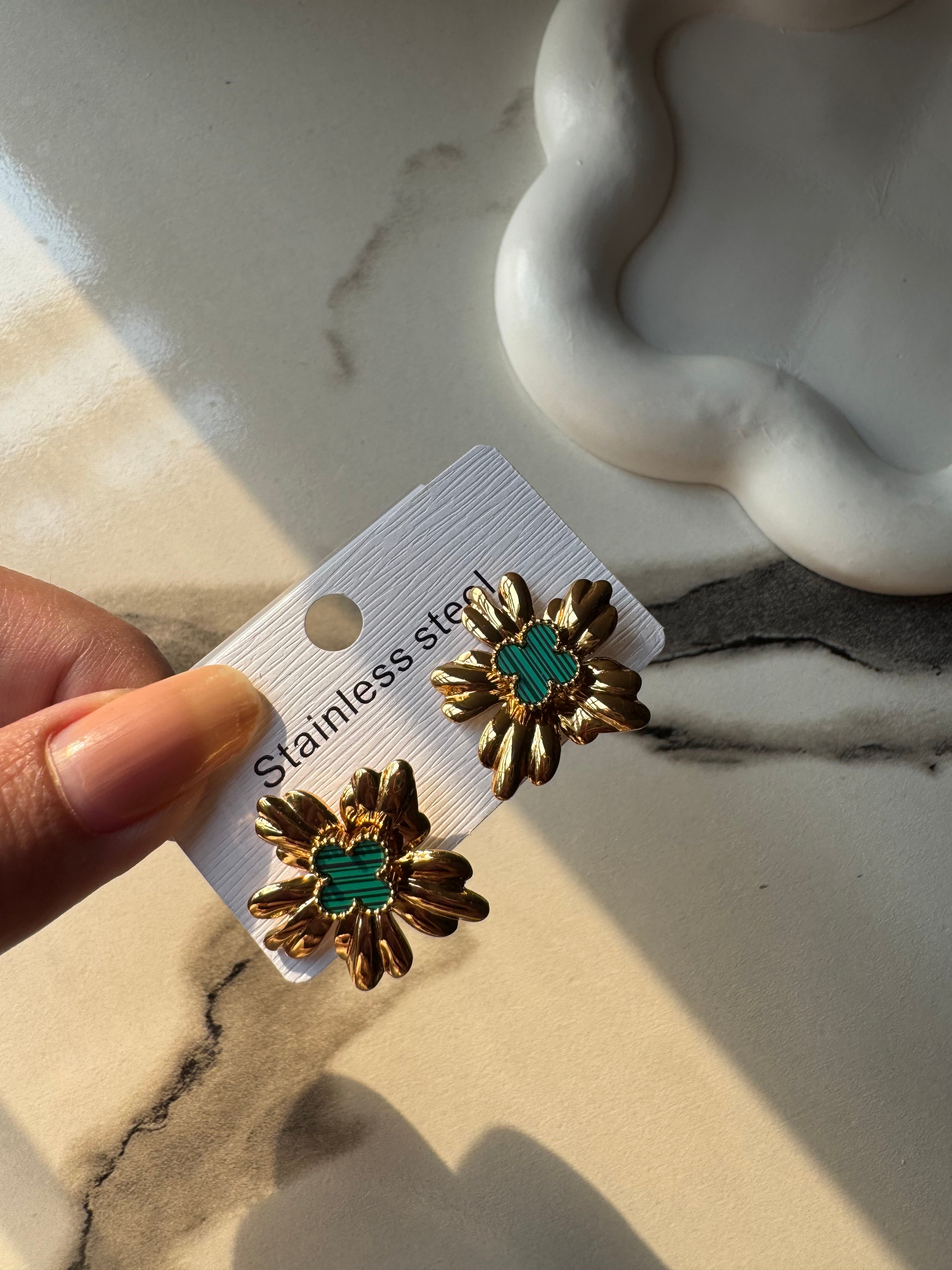 Van Cleef Inspired Turquoise - 18K Gold Plated