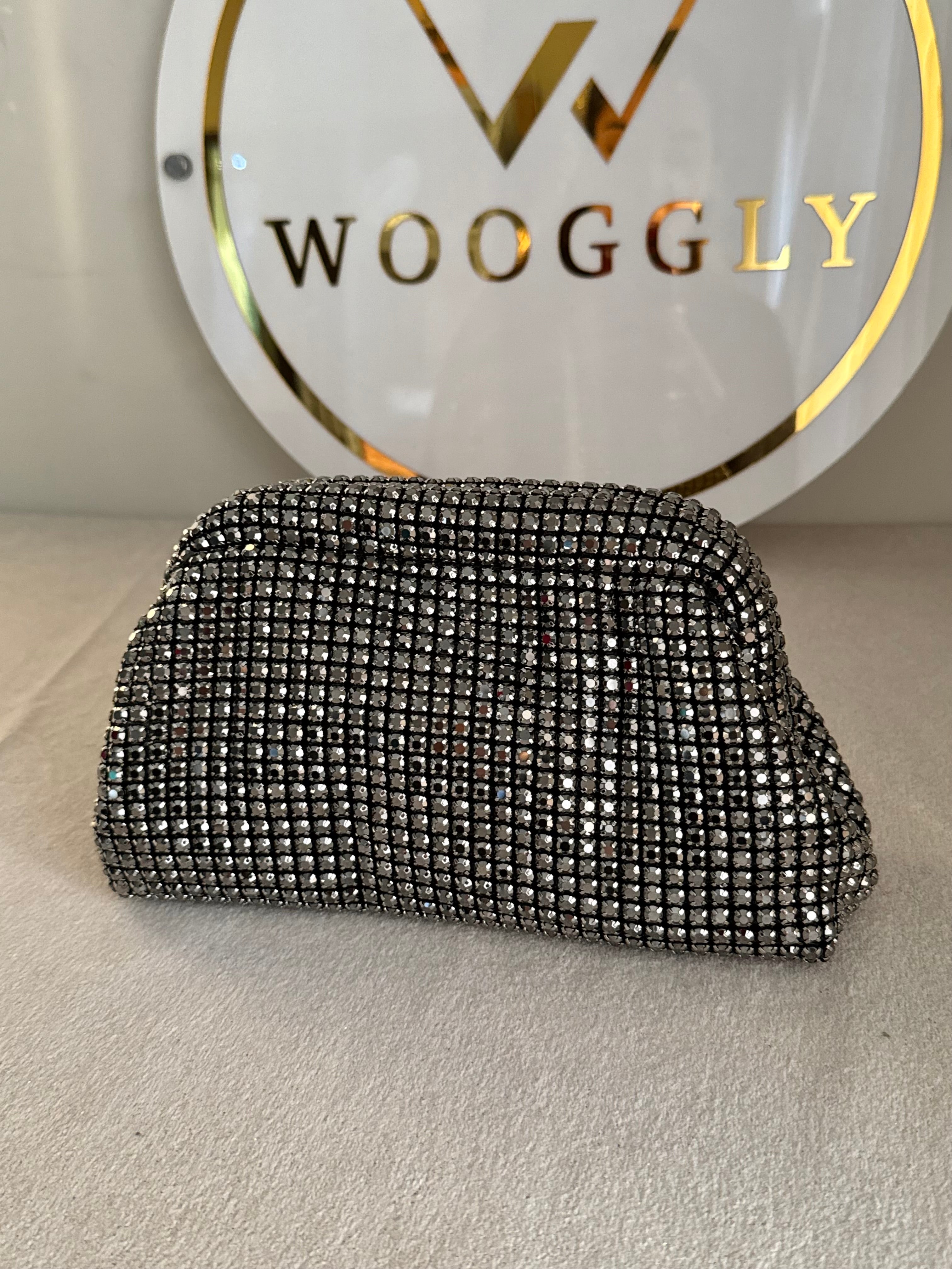 Extremely Premium Rhinestone Evening Clutch (Black)