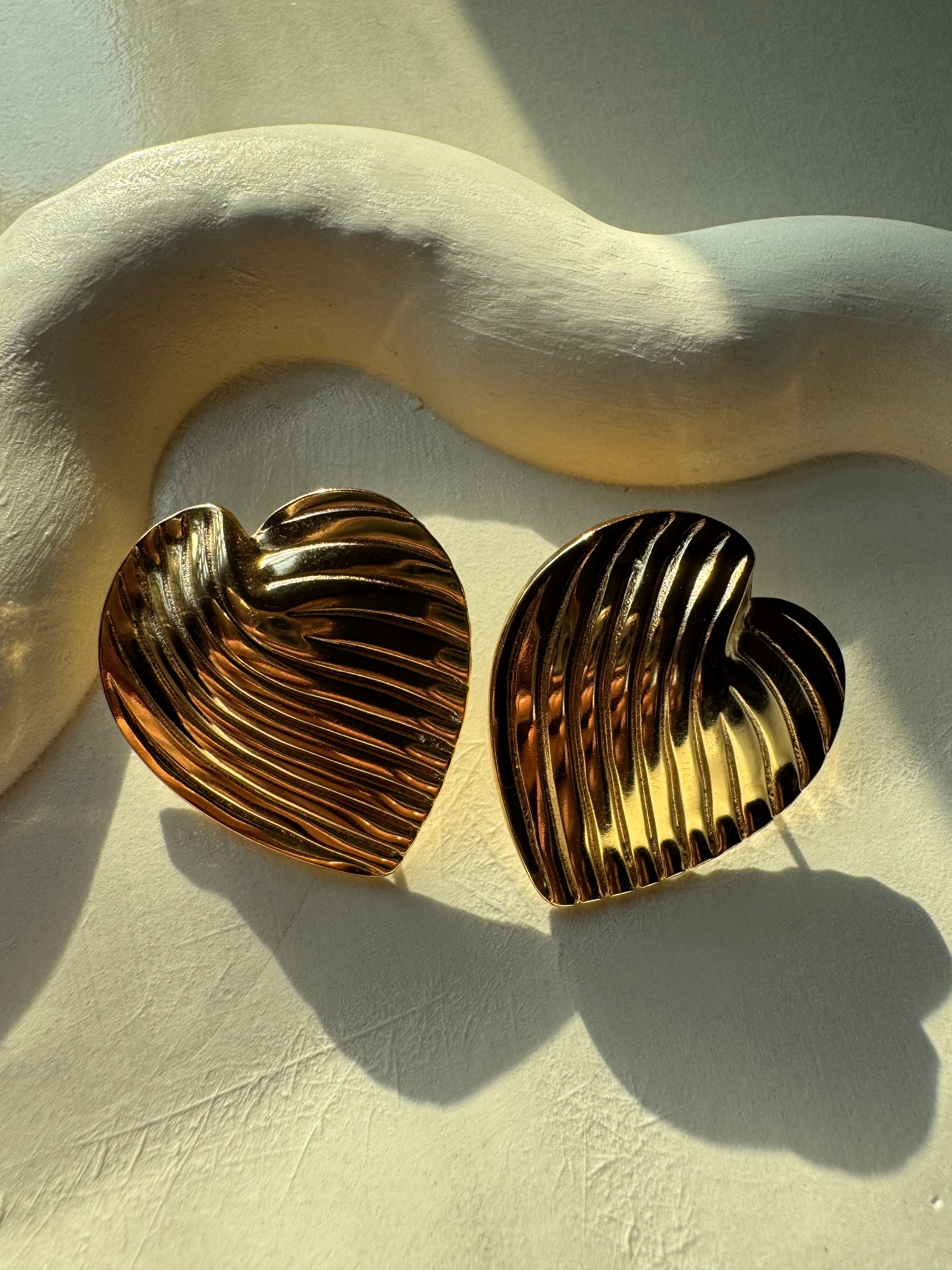 Serene Hearts Earrings - 18K Gold Plated