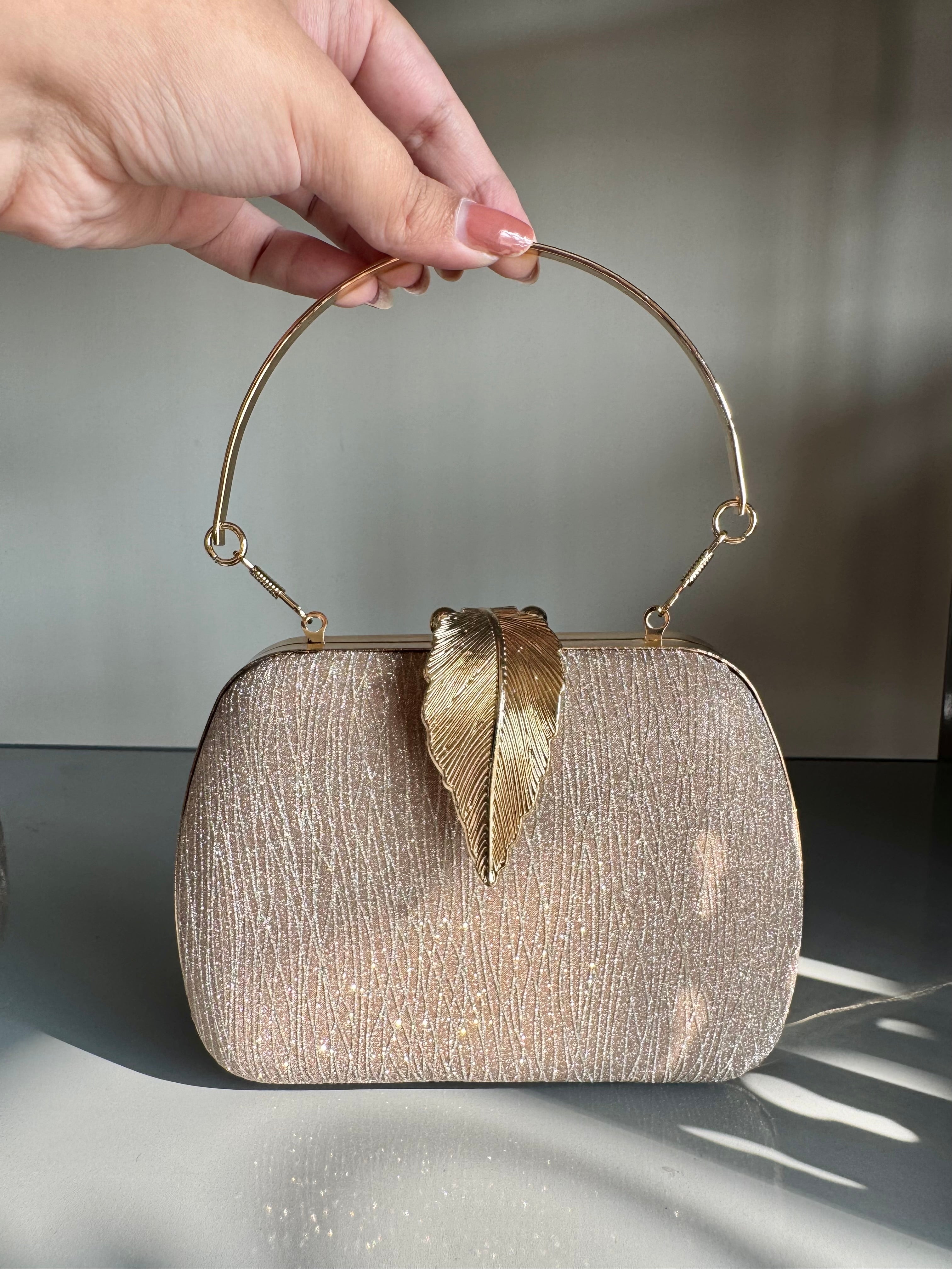 Crystal Charm Clutch - Shimmer Gold