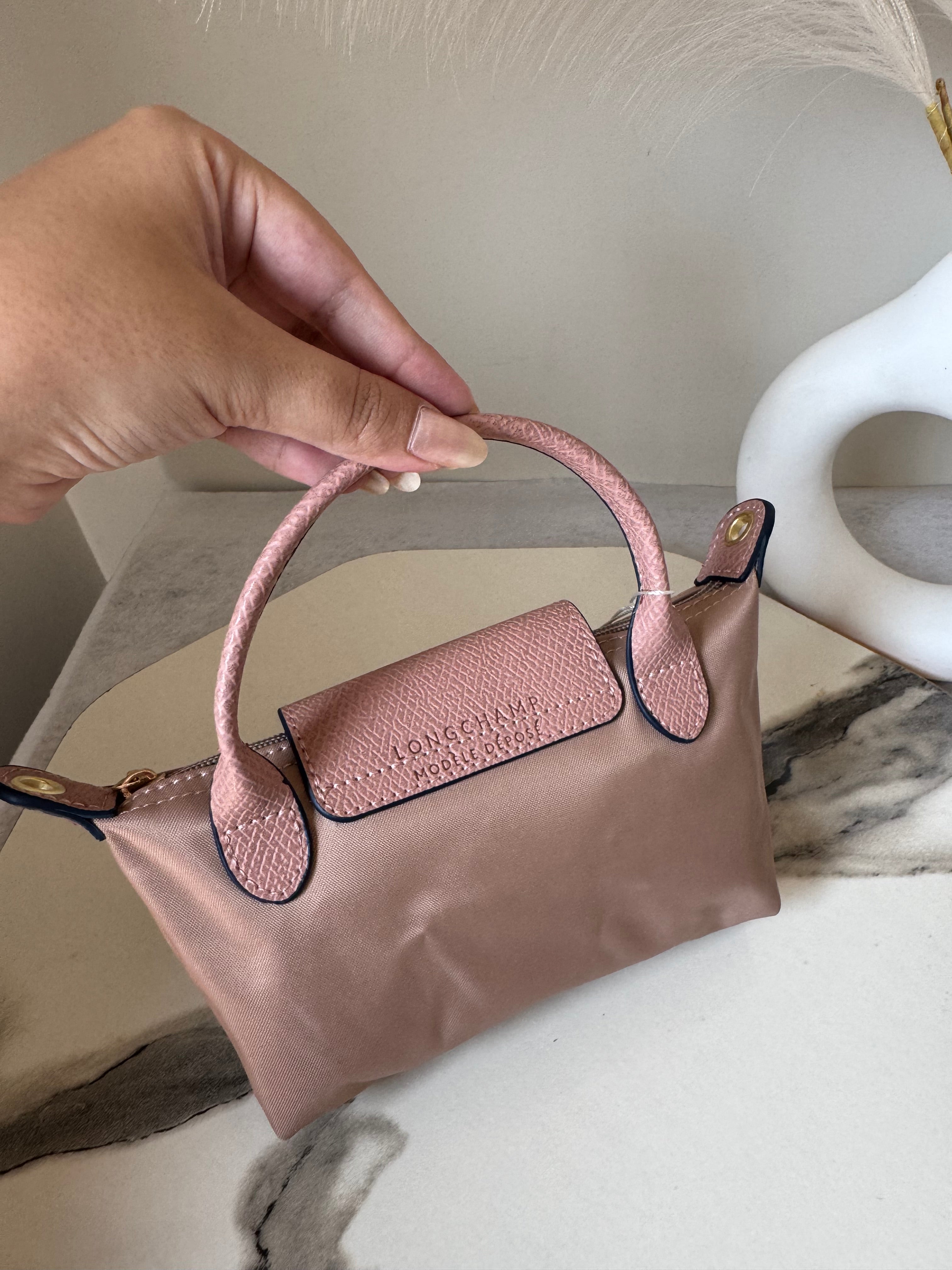 LongChamp Crossbody Bag with Strap - Light Pink (WITH BRAND LOGO)