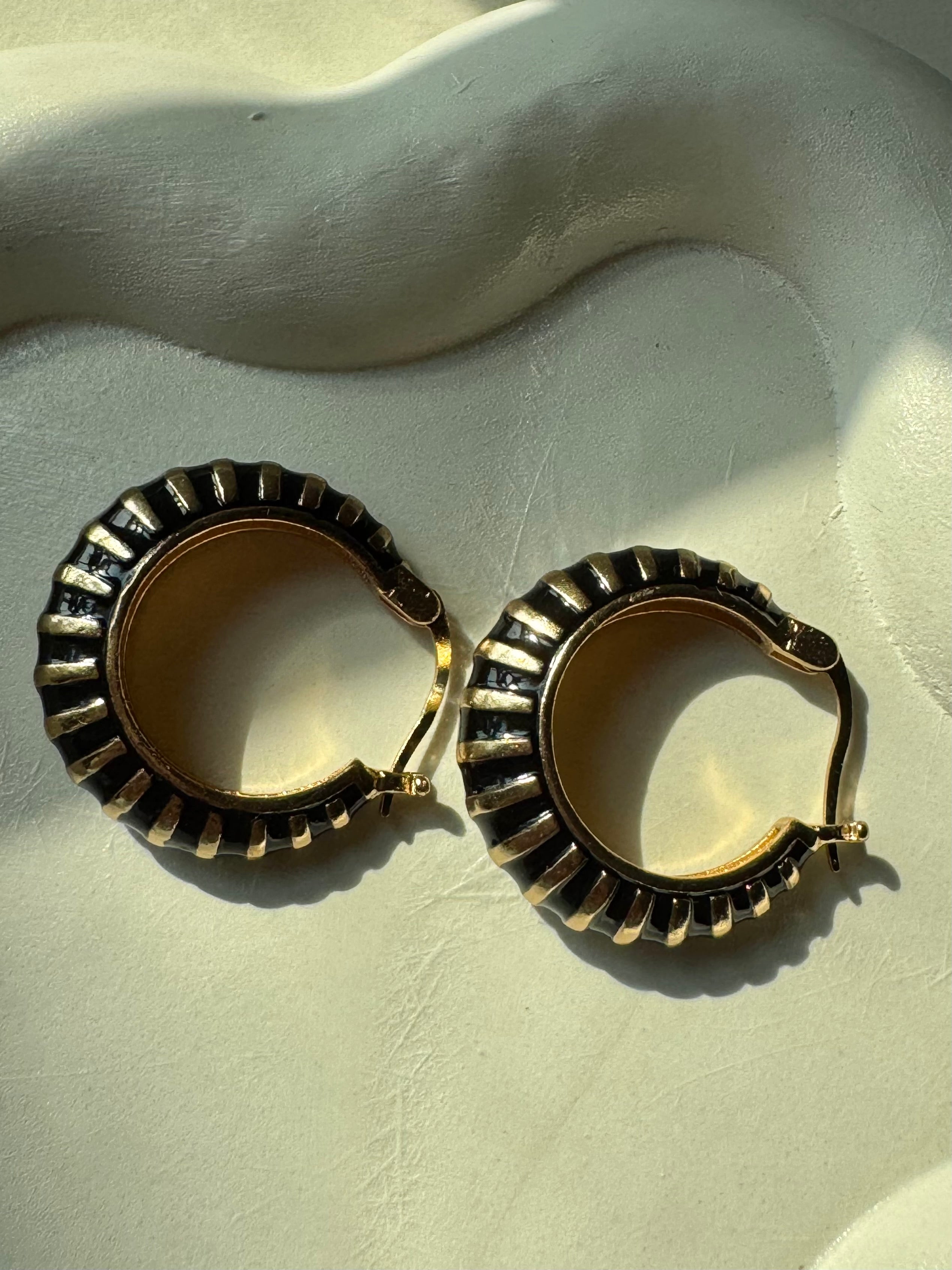 Alexa Hoops - Black & Gold