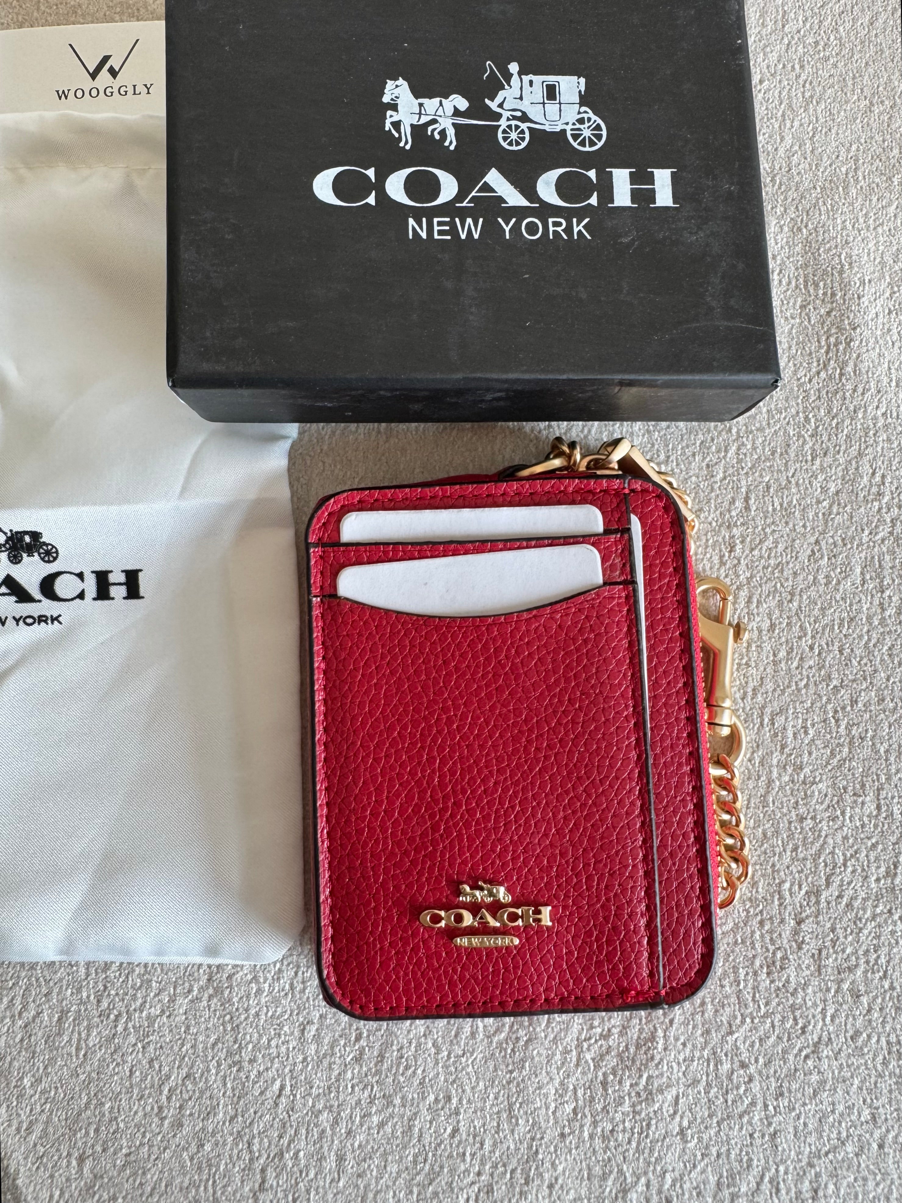 Coach Zip Card Case with Box Packing - Red