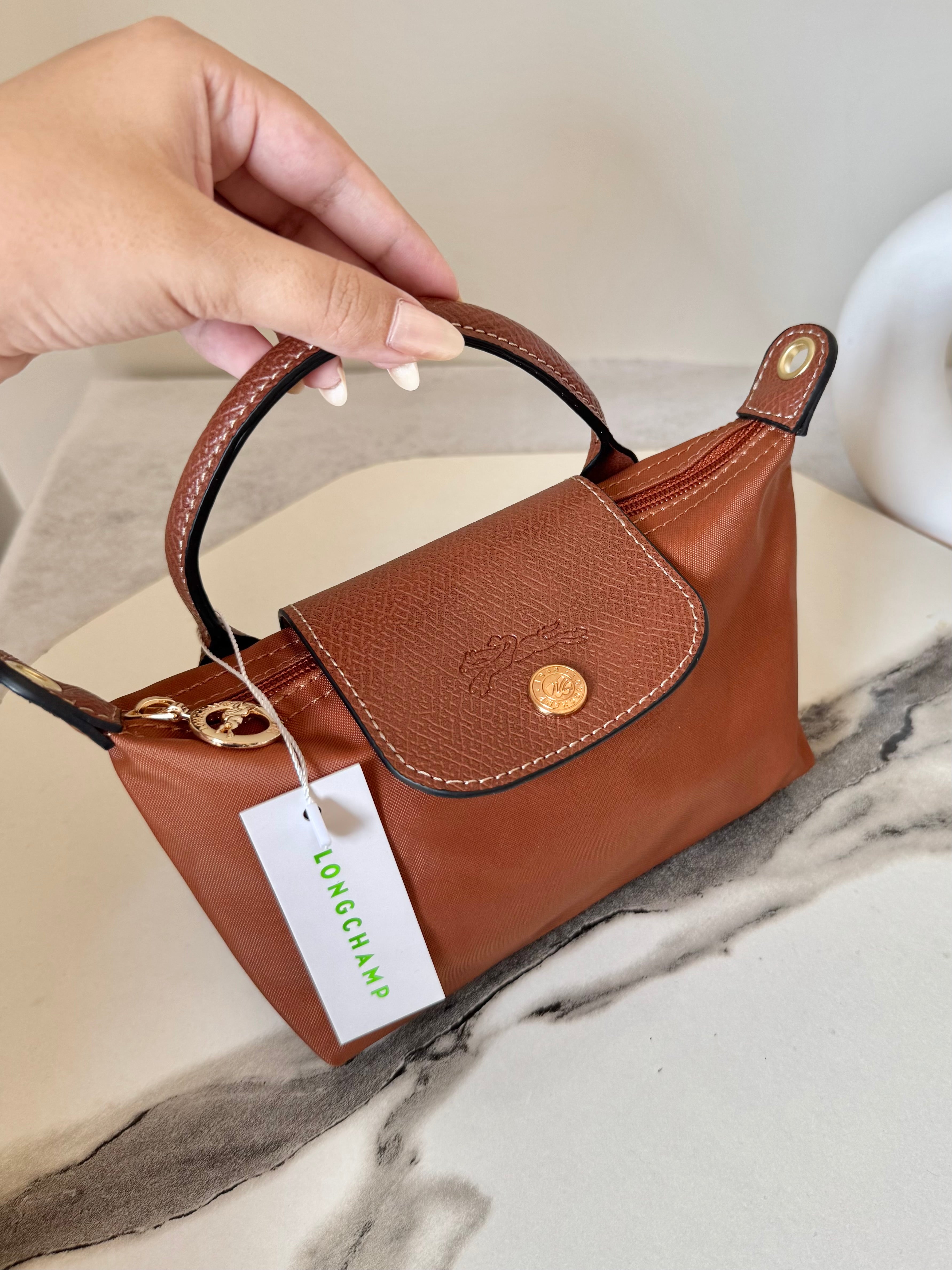 LongChamp Crossbody Bag with Strap - Rust (WITH BRAND LOGO)