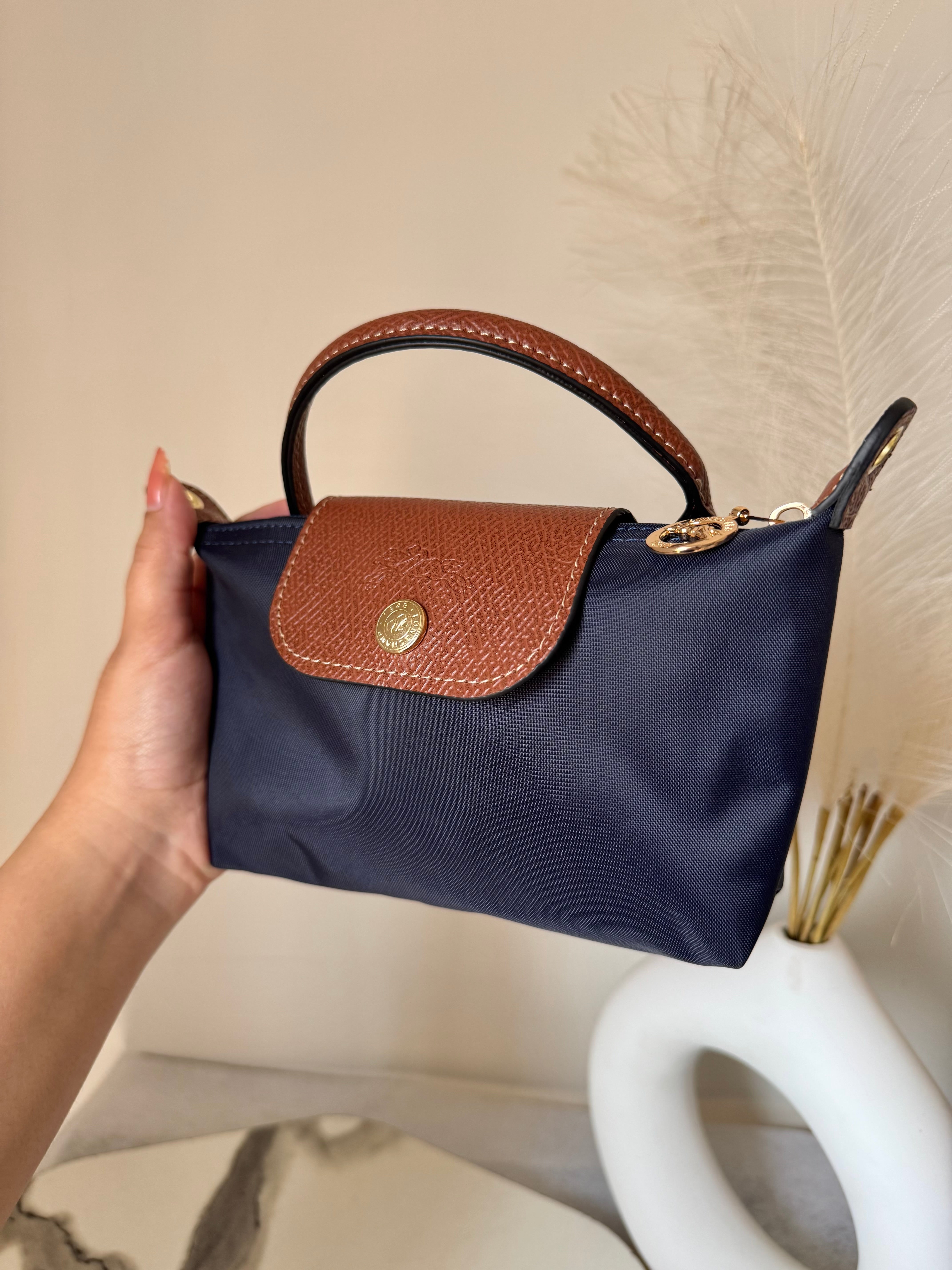 LongChamp Crossbody Bag with Strap - Blue (WITH BRAND LOGO)