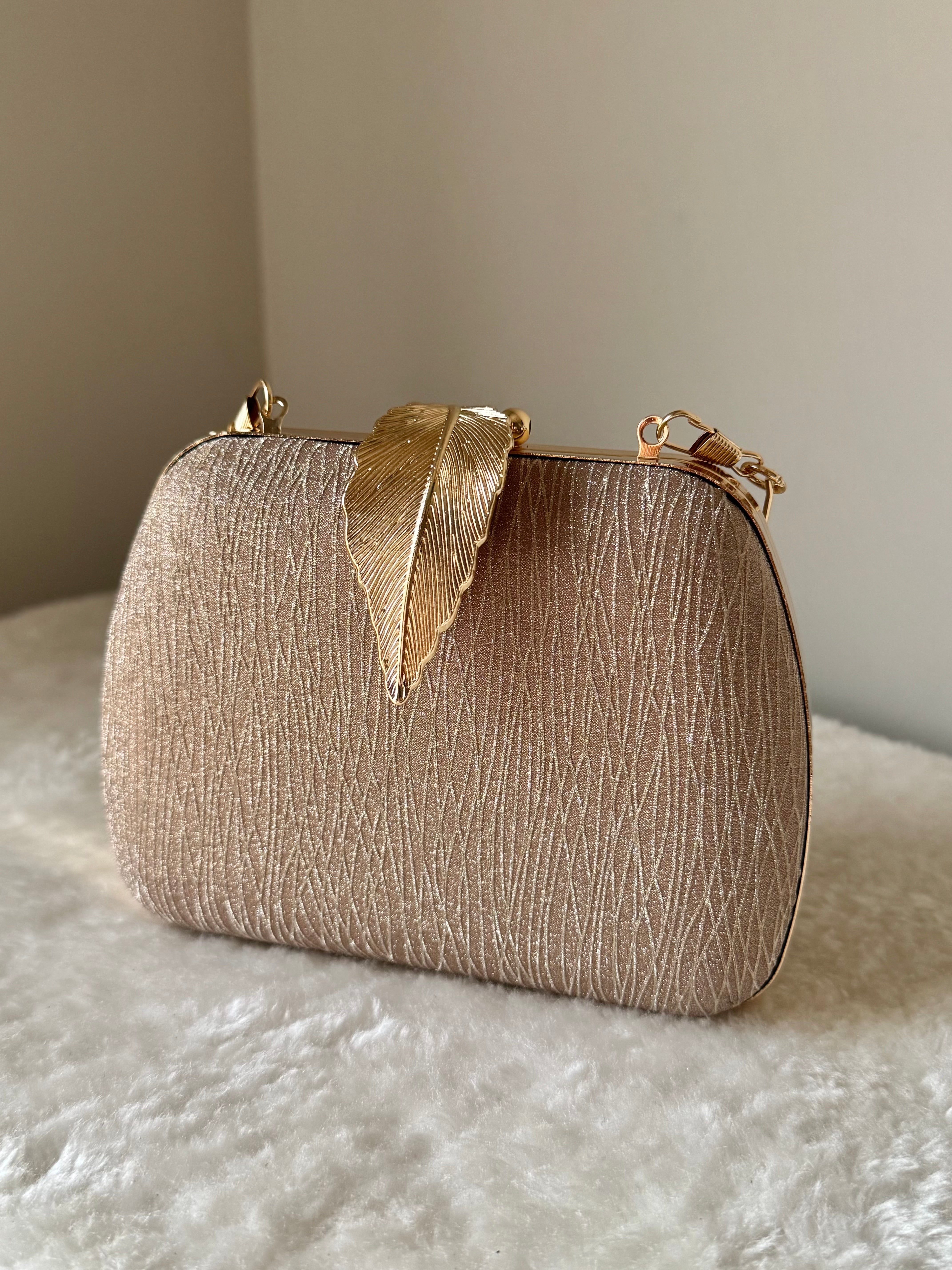 Crystal Charm Clutch - Shimmer Gold