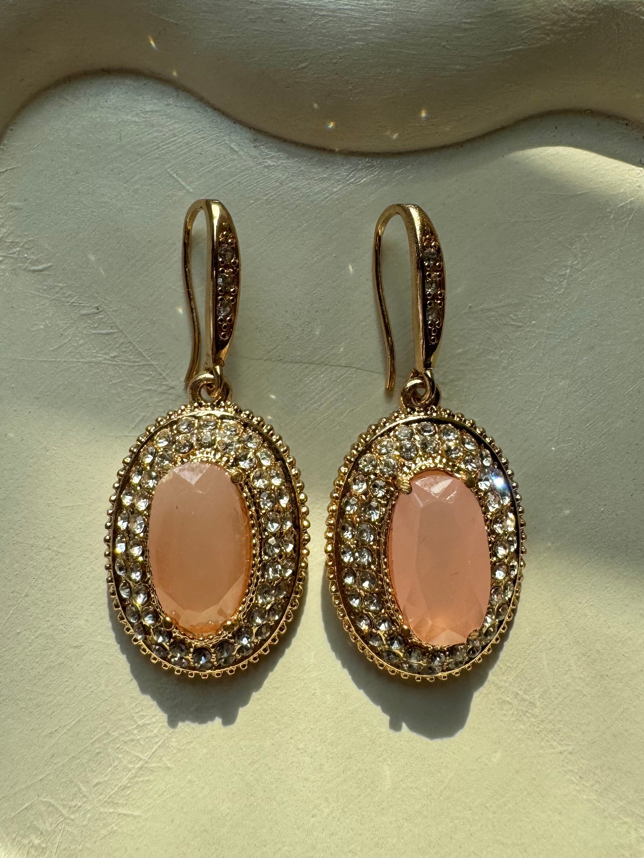 Peach Diamond Earrings