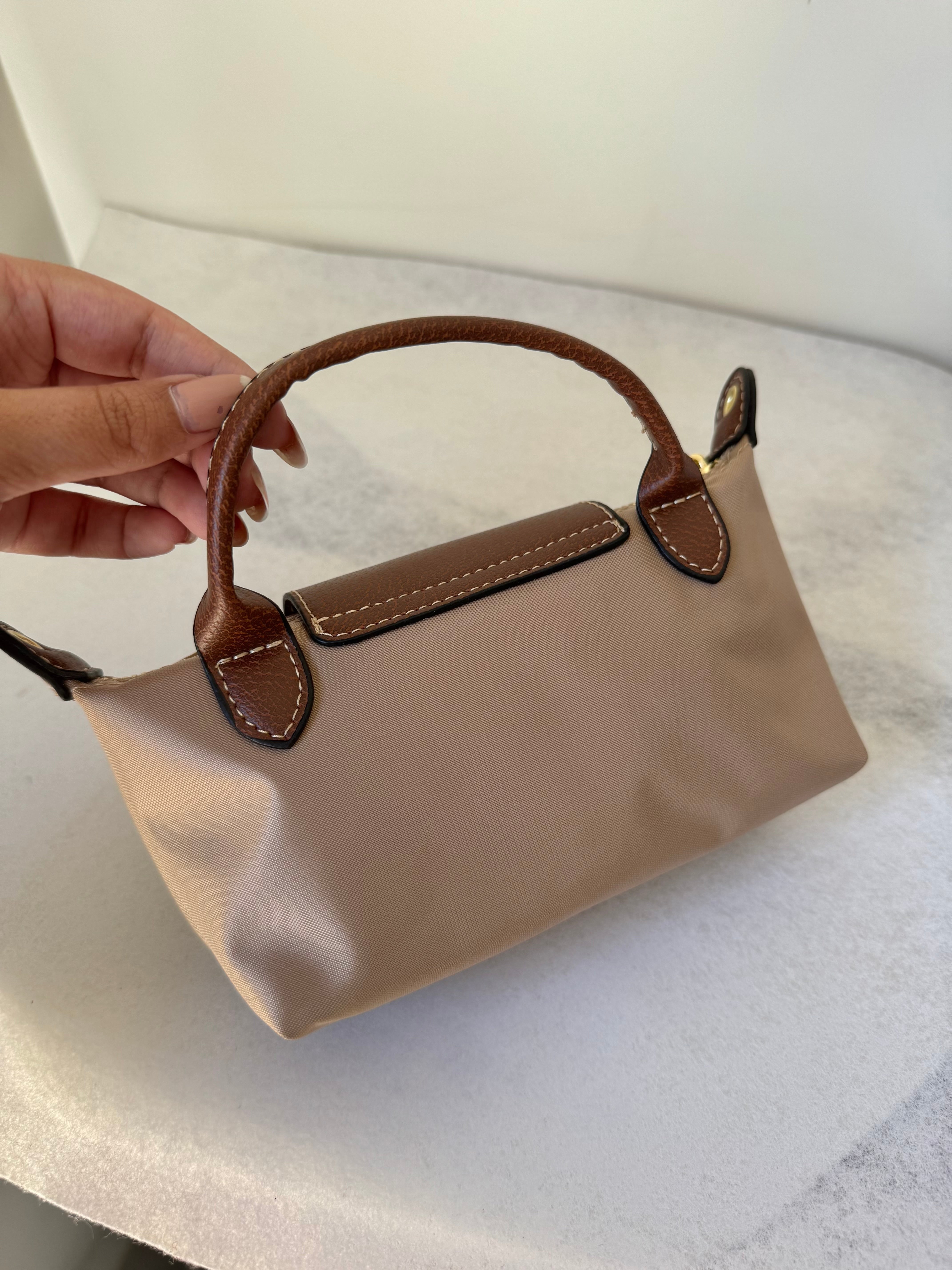 Longchamp Crossbody Bag with Strap - Small Khaaki (NO LOGO)