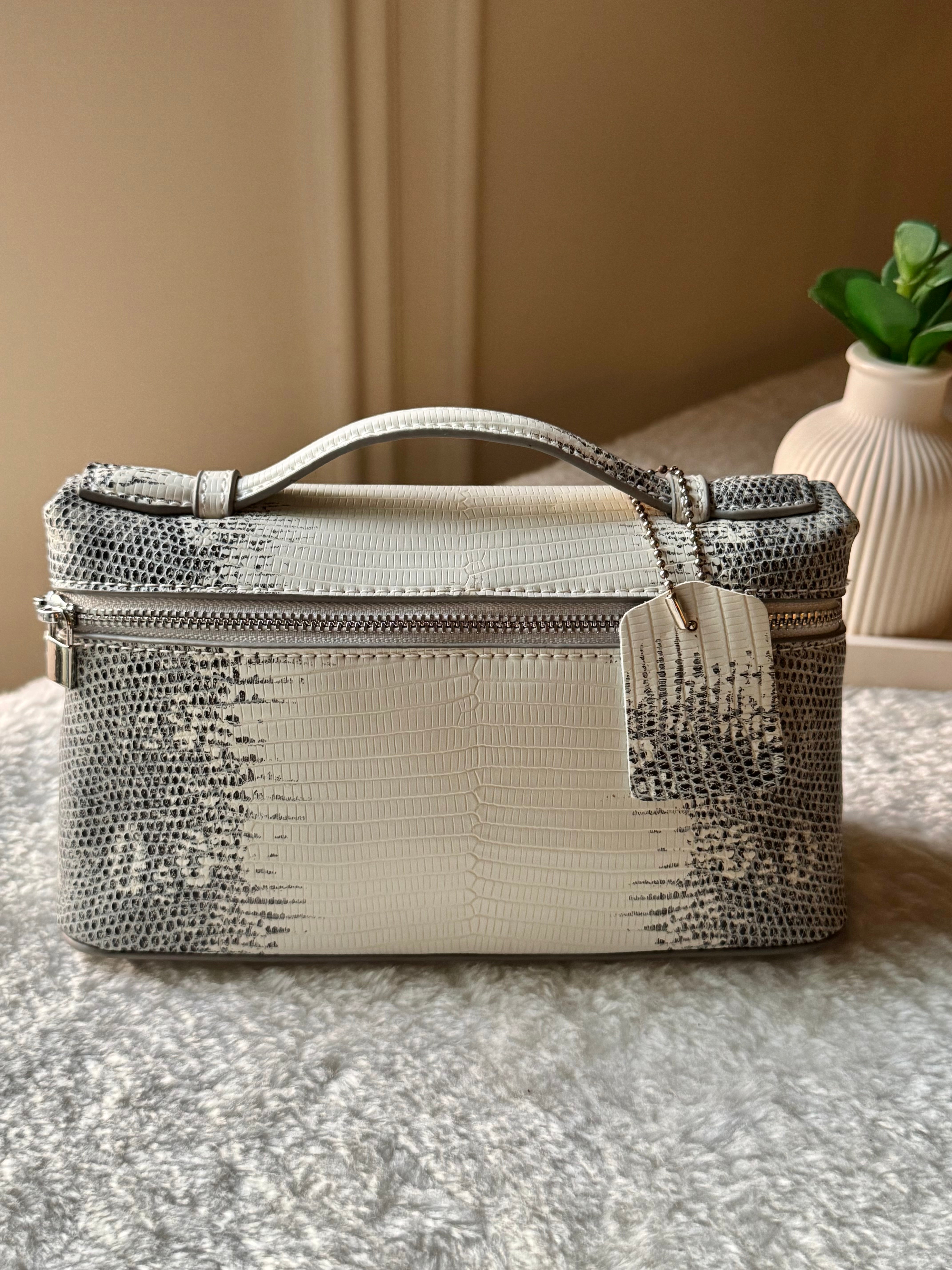 Loro Piana Inspired Pouch Bag (White Textured)