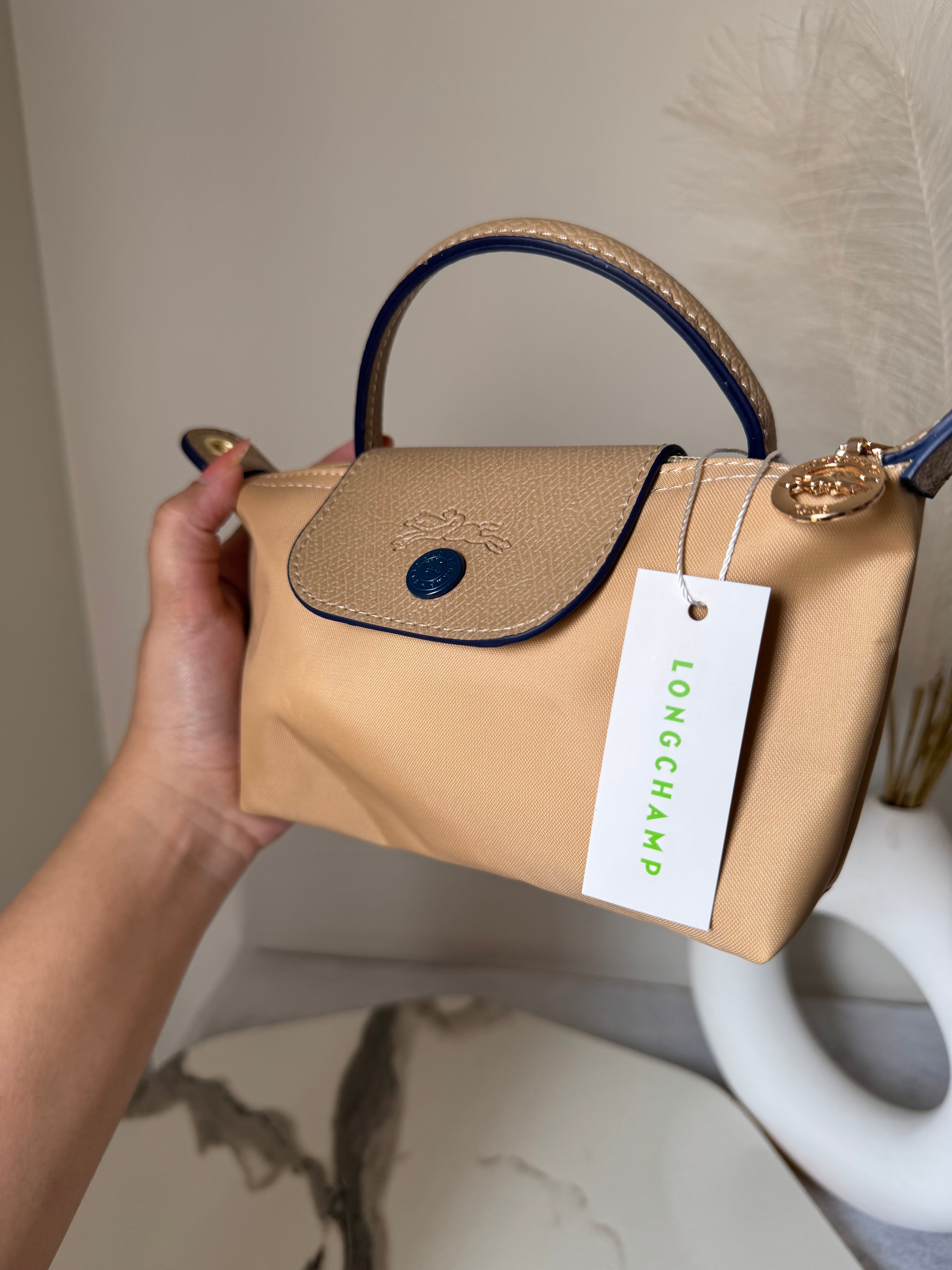 LongChamp Crossbody Bag with Strap - Butter Yellow (WITH BRAND LOGO)