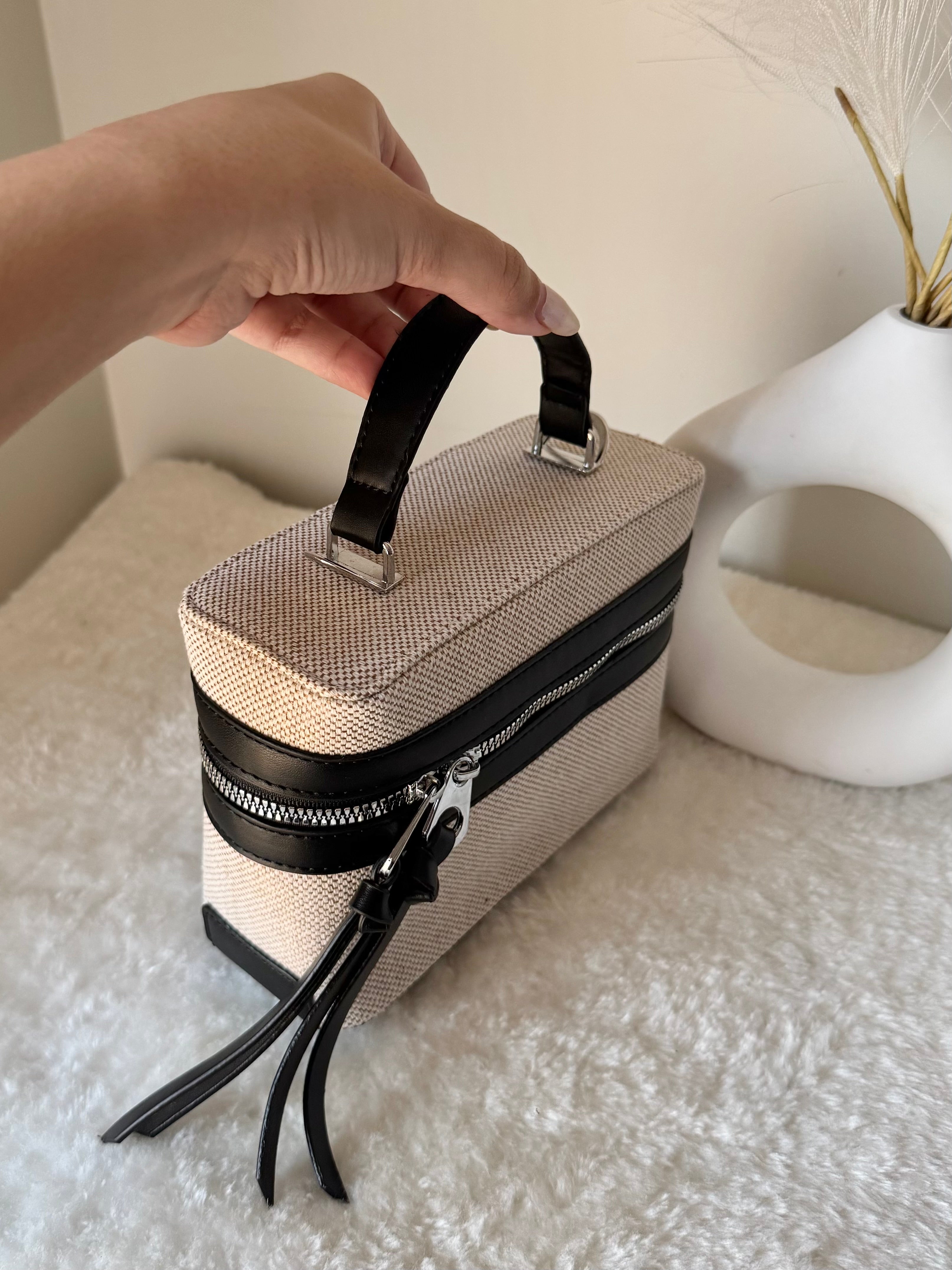 ZARA Inspired Box Bag - Black with Long Strap
