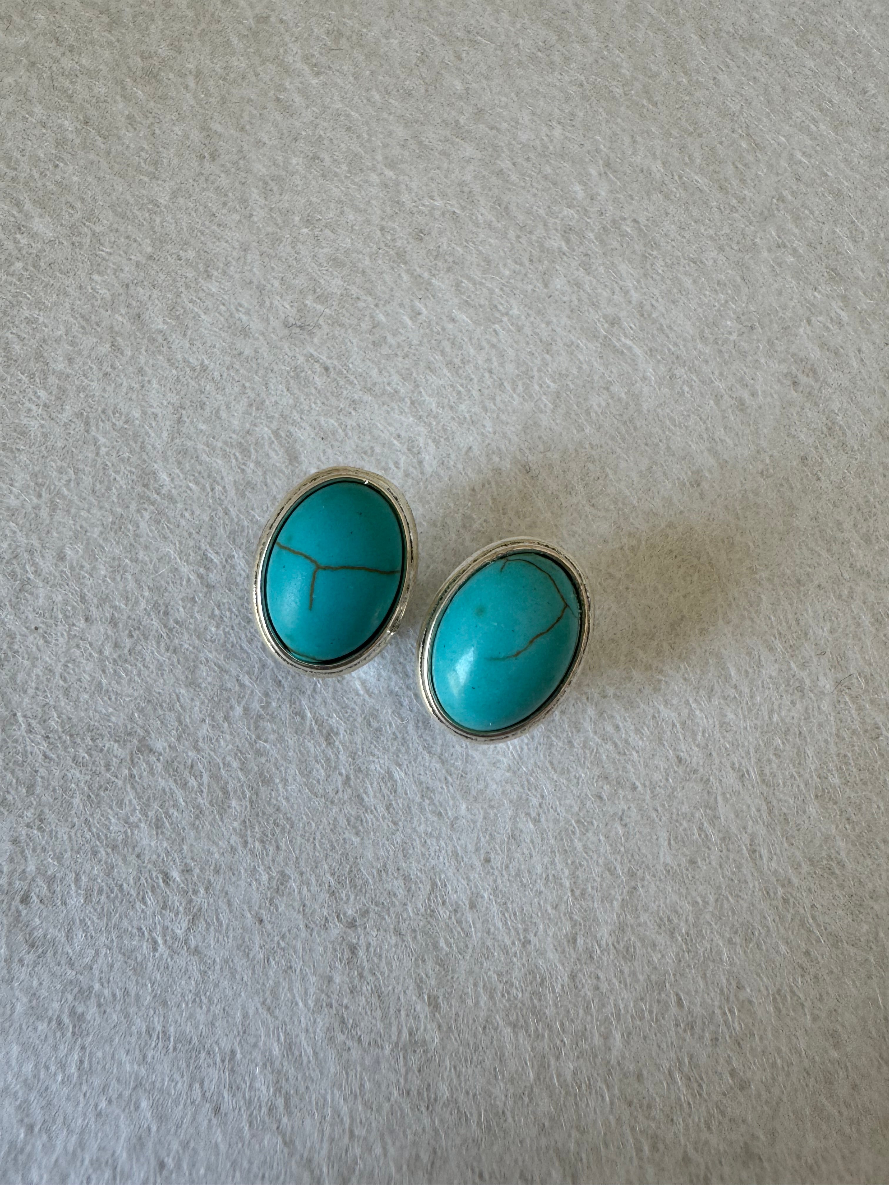 Turquoise Aura Studs