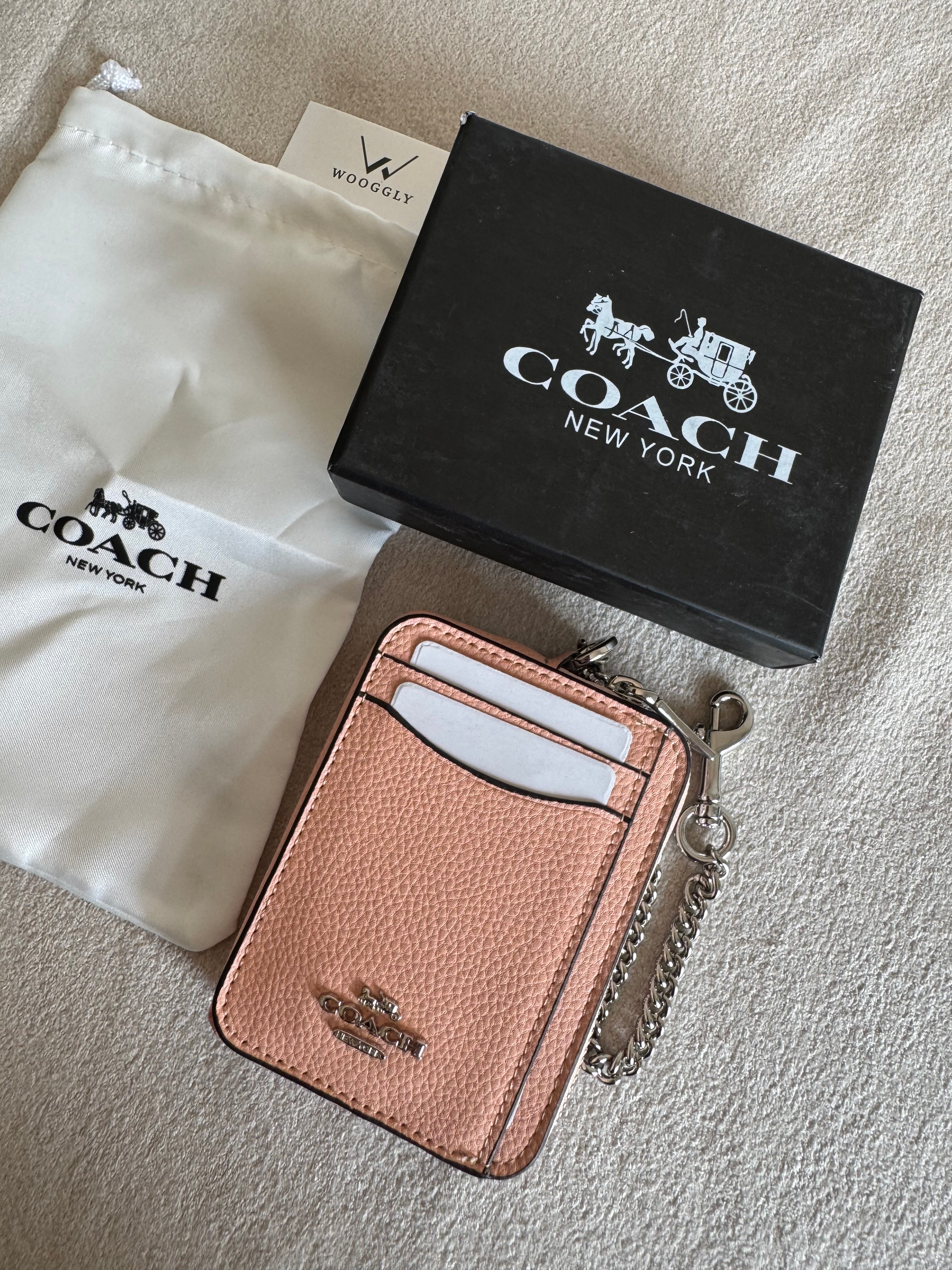Coach Zip Card Case with Box Packing - Pretty Peach