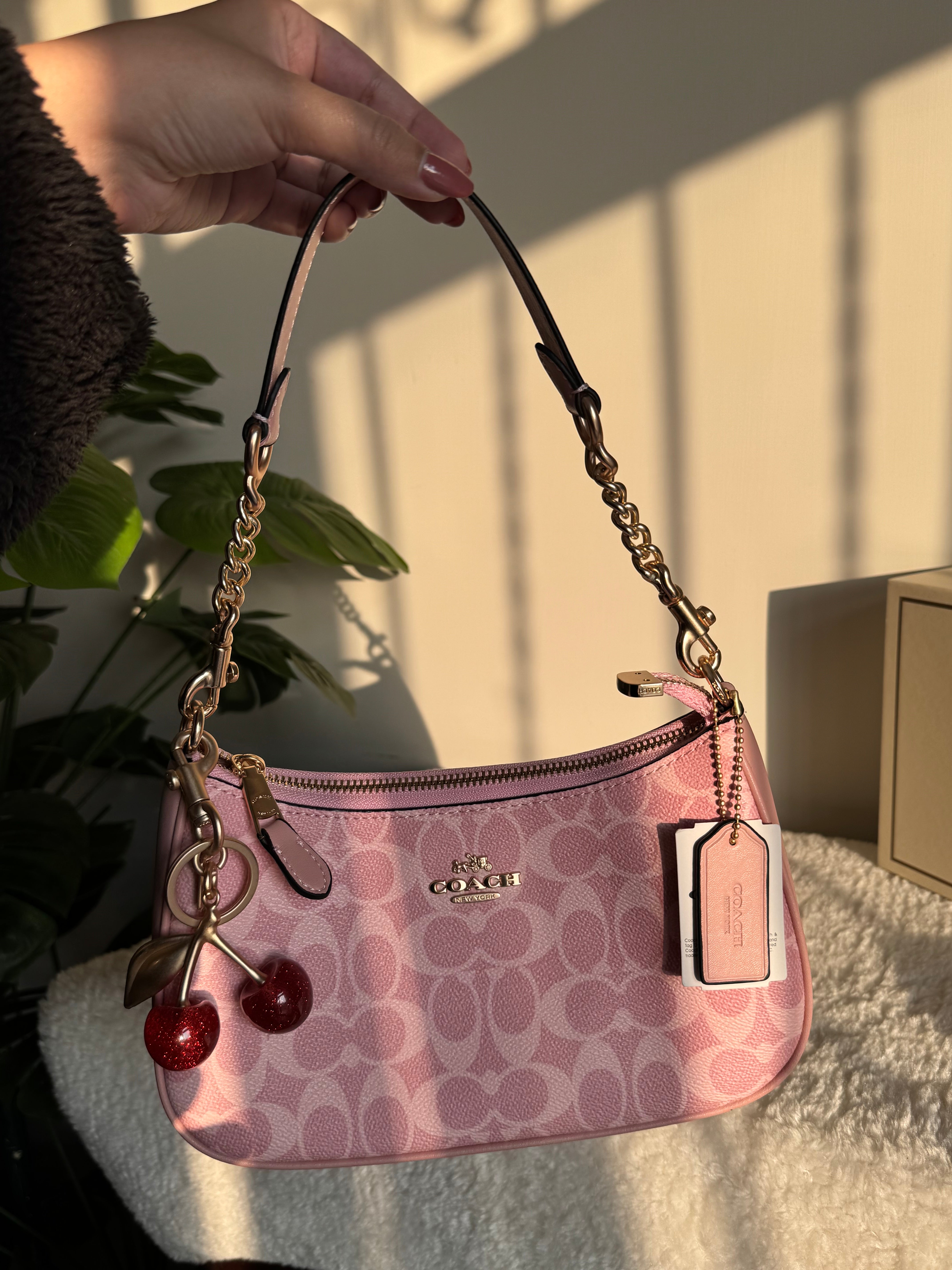 COACH TERI PREMIUM with Coach Cherry Charm (Pink) - BOX PACKING