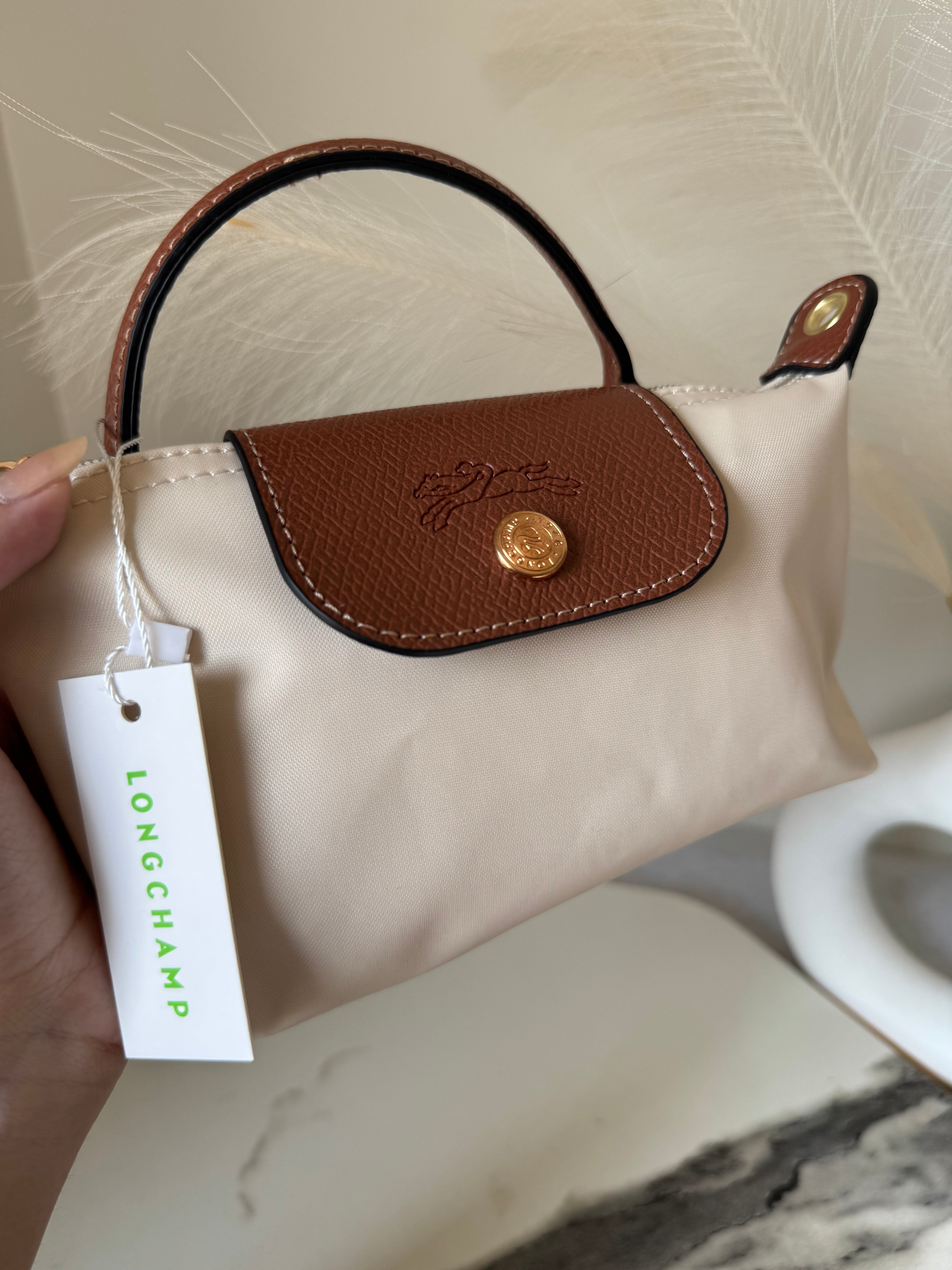 LongChamp Crossbody Bag with Strap - Paper White (WITH BRAND LOGO)
