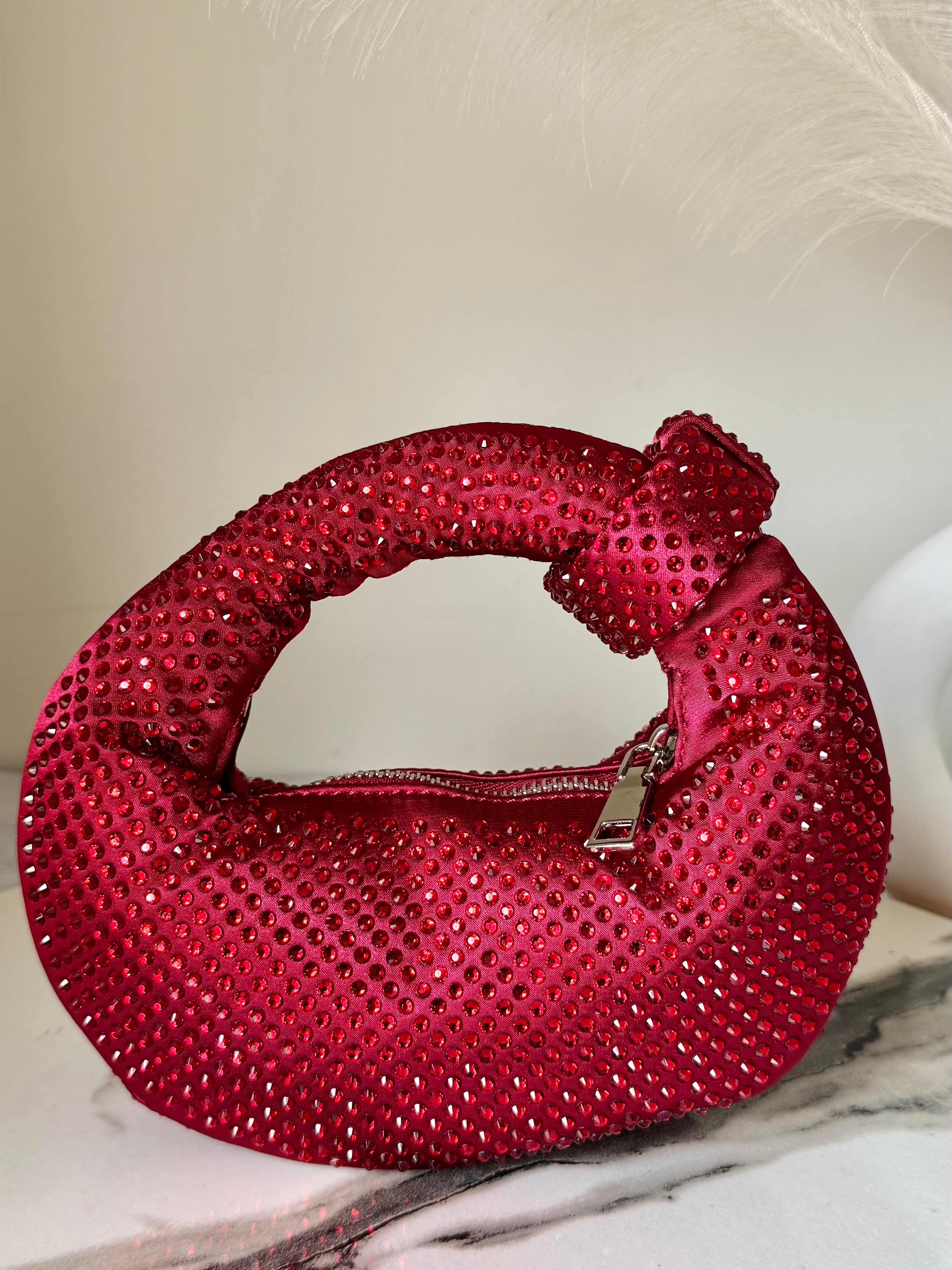 JW PIE Inspired Rhinestone Bag (Red)