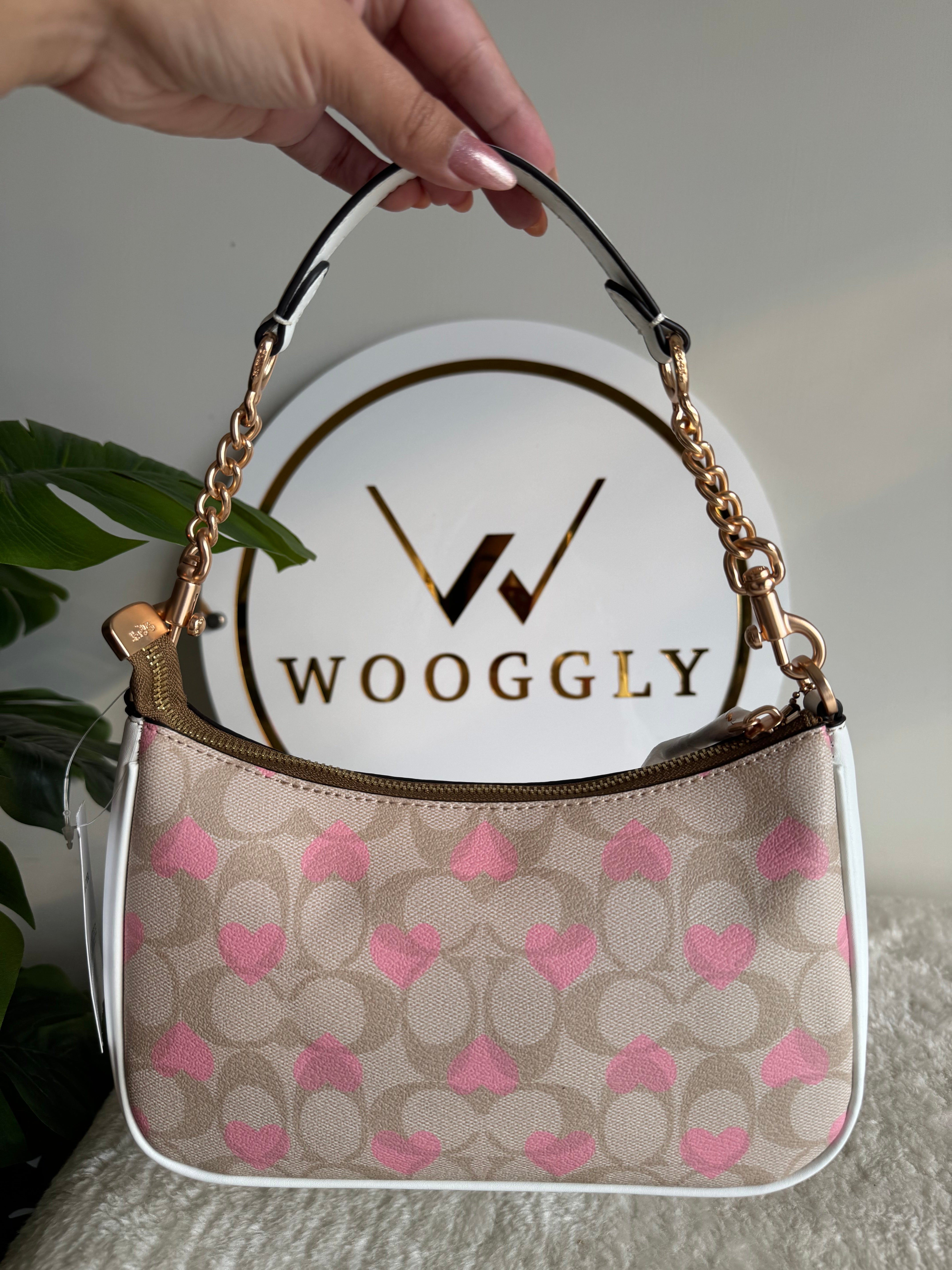 COACH TERI PREMIUM (Beige with Pink Hearts) - MAGNETIC BOX PACKING