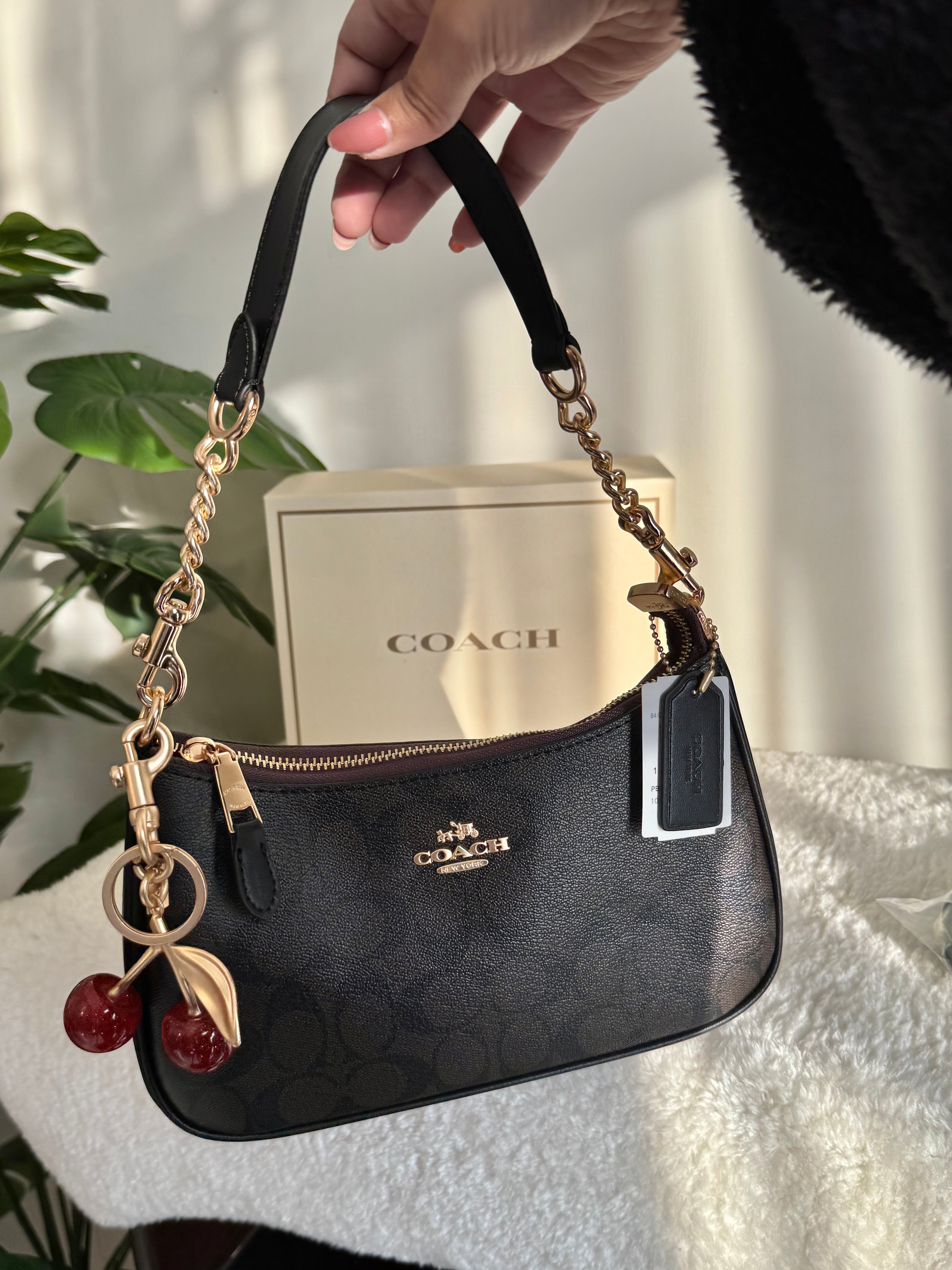 COACH TERI PREMIUM with Coach Cherry Charm (Brown) - BOX PACKING