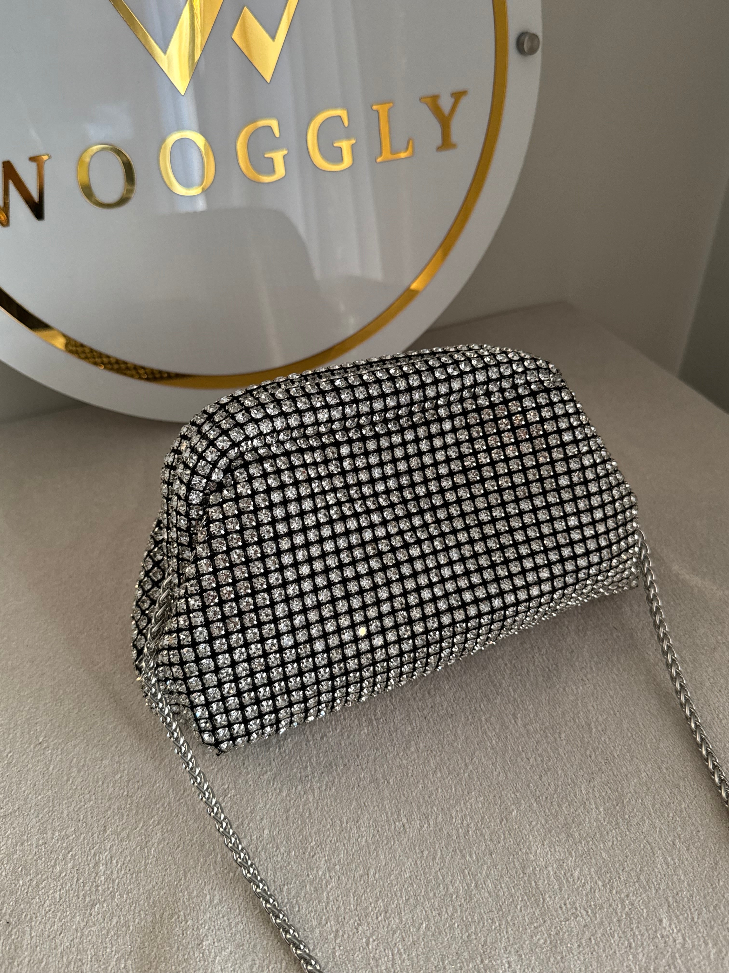 Extremely Premium Rhinestone Evening Clutch (Silver)